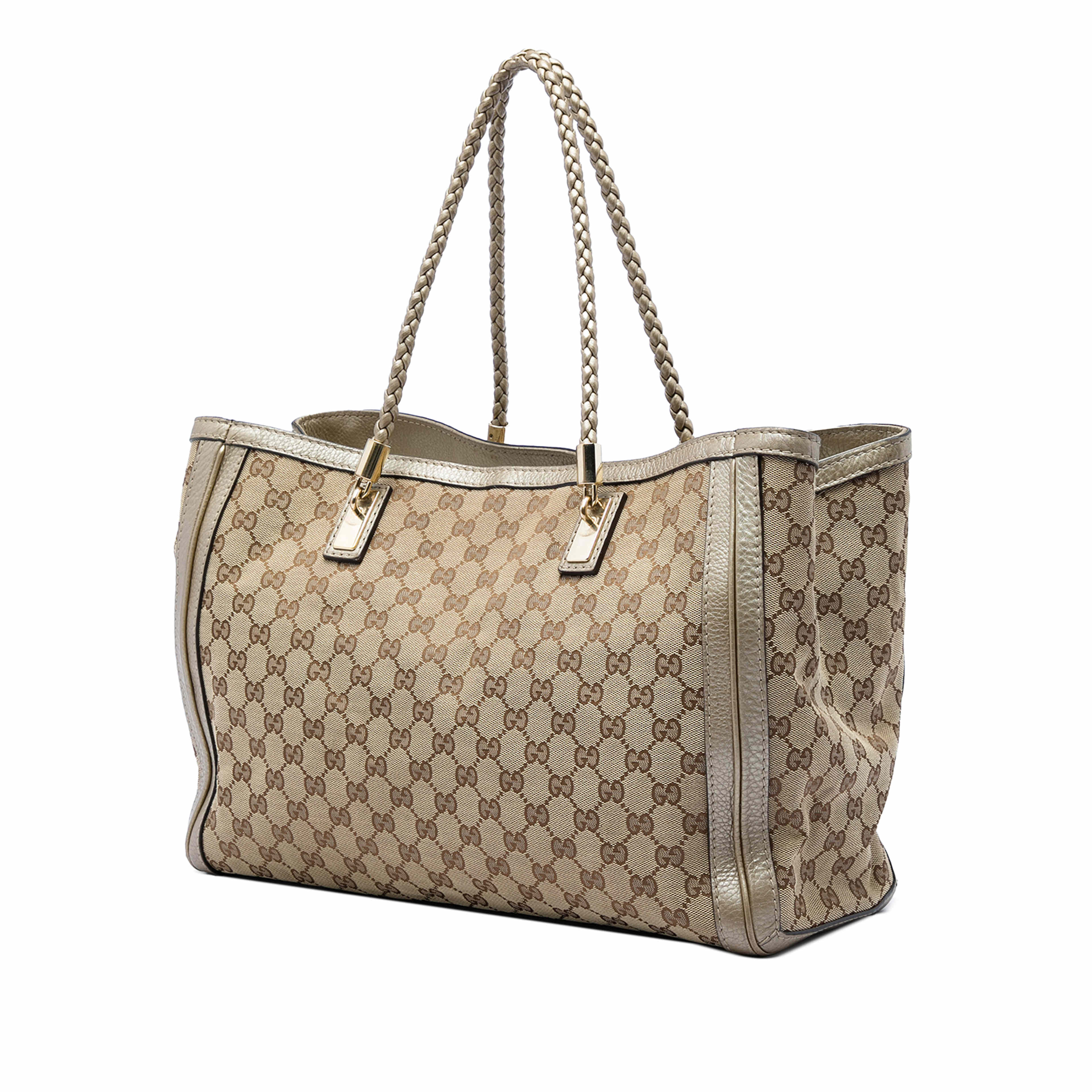 Gucci Gg Canvas Bella Tote, från Luxclusif, i färgen beige. Klicka för att öppna bilden i stort format