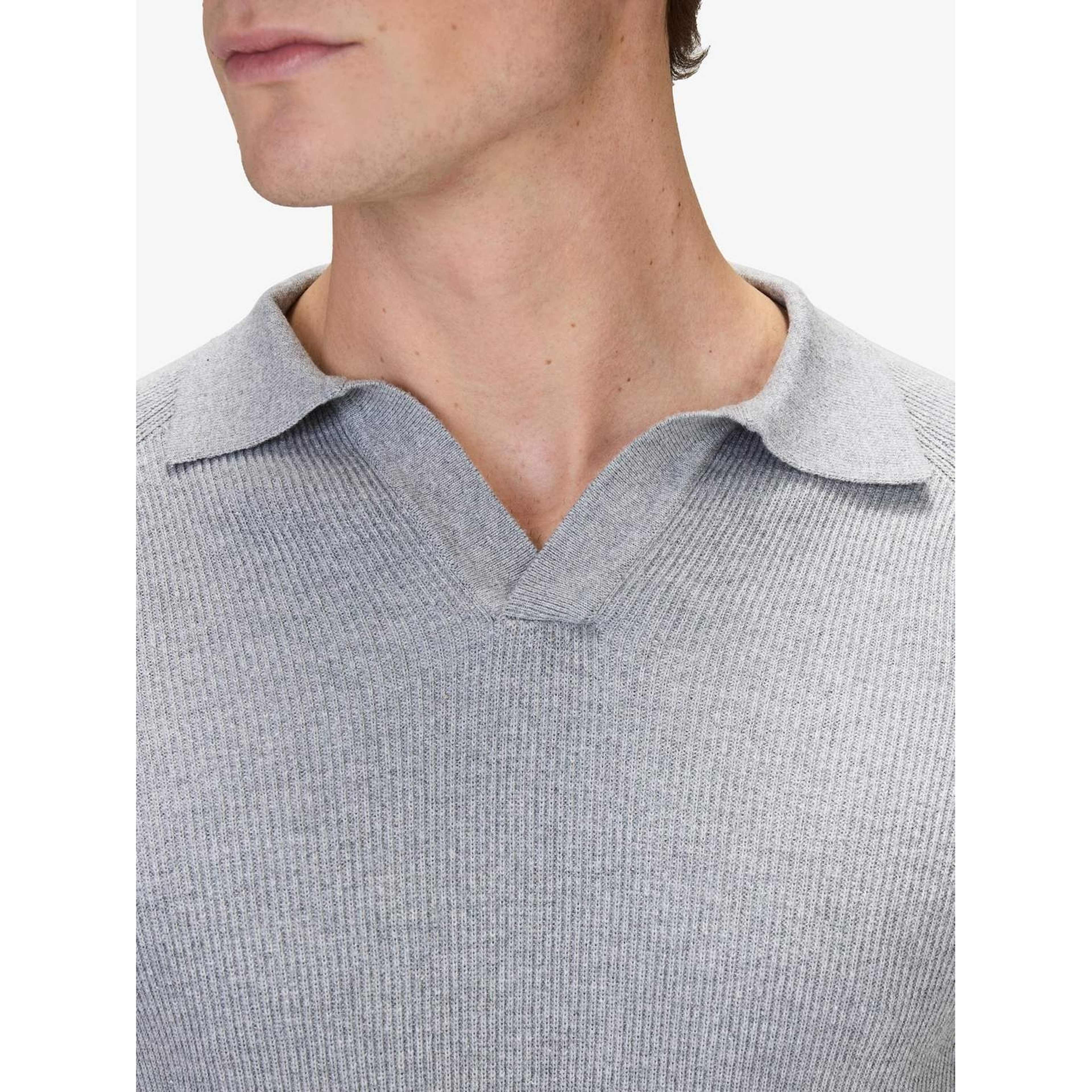 Cotton Rib Knitted Ls Polo Sweater (sandro)