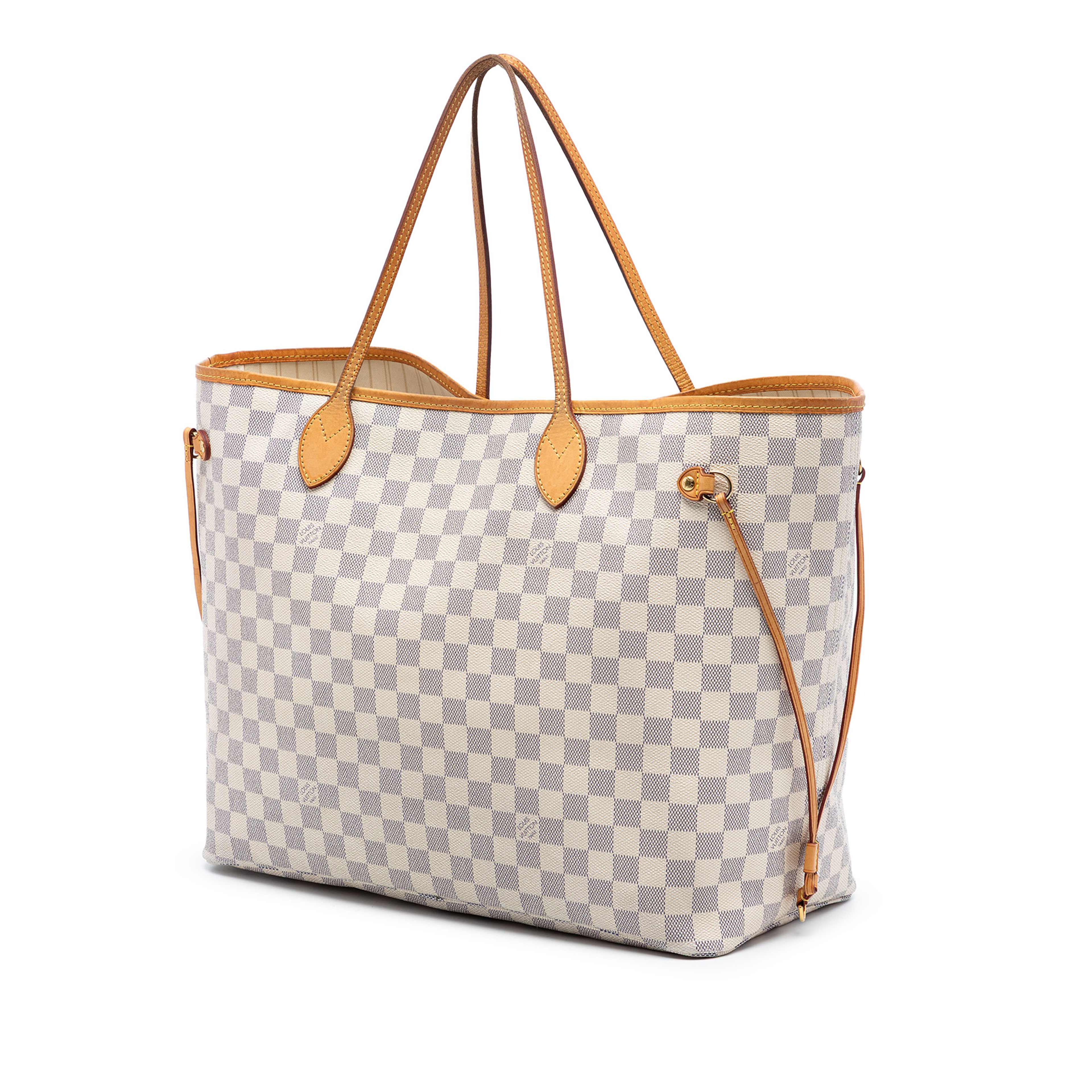 Louis Vuitton Damier Azur Neverfull Gm, från Luxclusif, i färgen white. Klicka för att öppna bilden i stort format