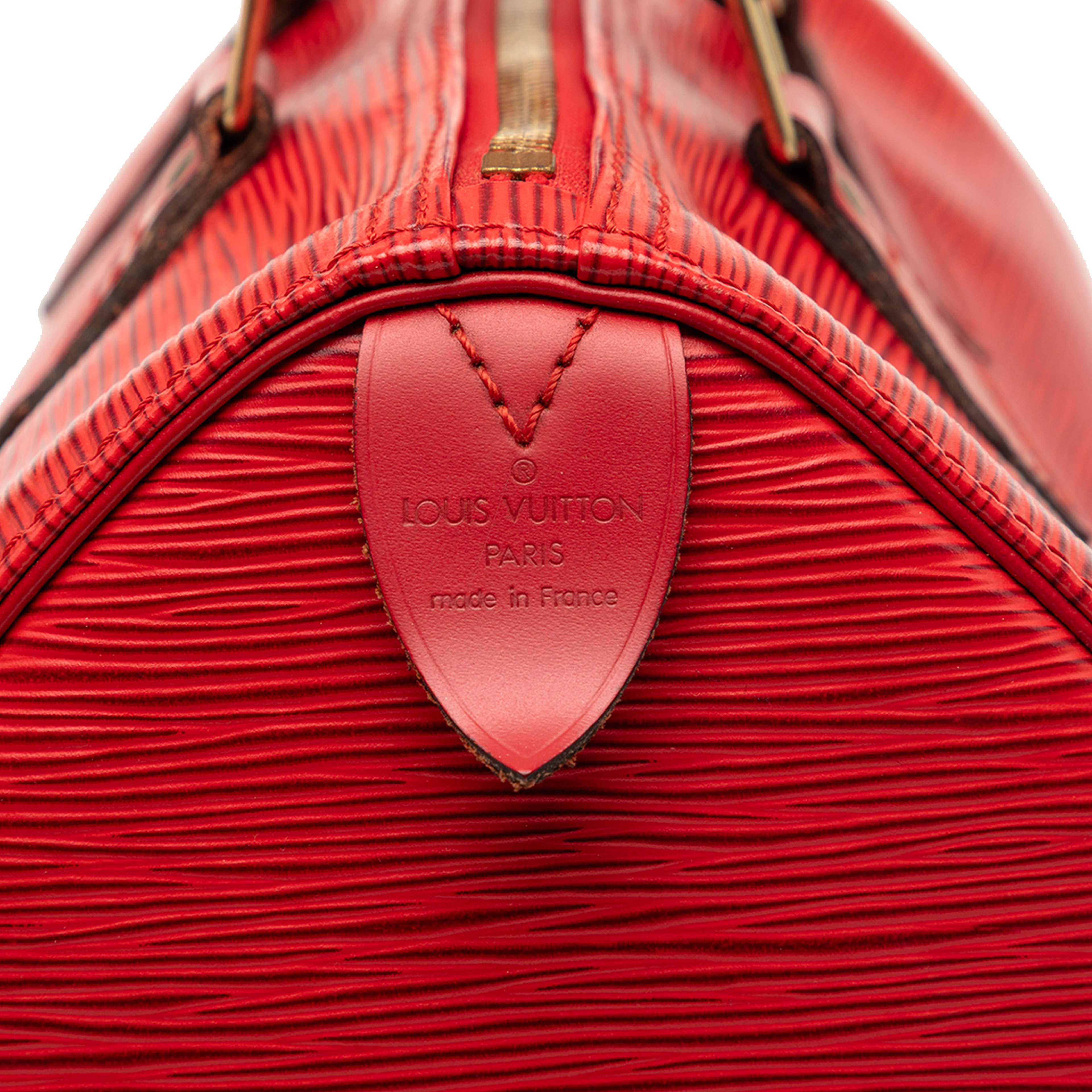 Louis Vuitton Epi Speedy 25, från Luxclusif, i färgen röd. Klicka för att öppna bilden i stort format