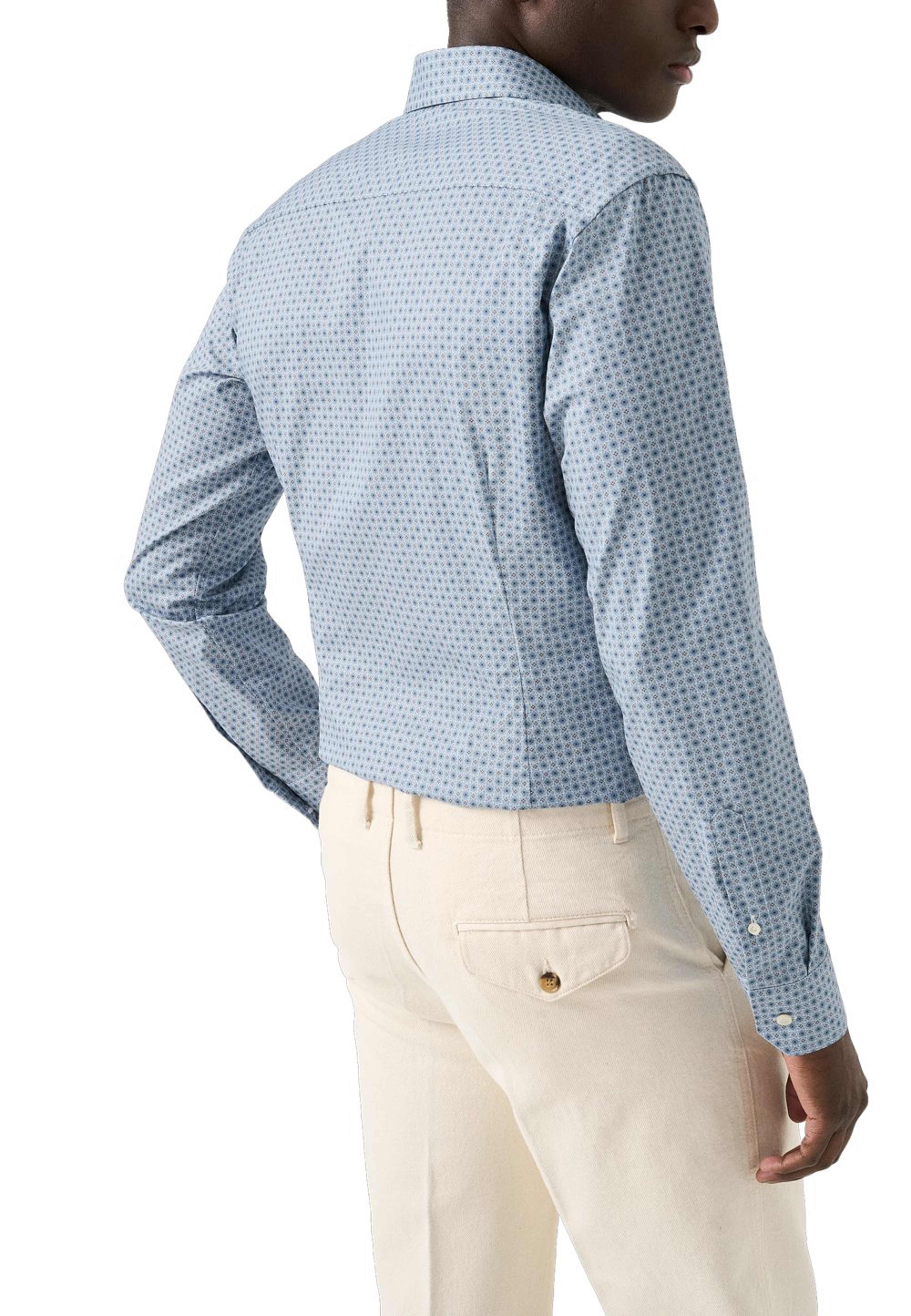 Signature Twill-skjorta Med Småblommigt Mönster Slim Fit