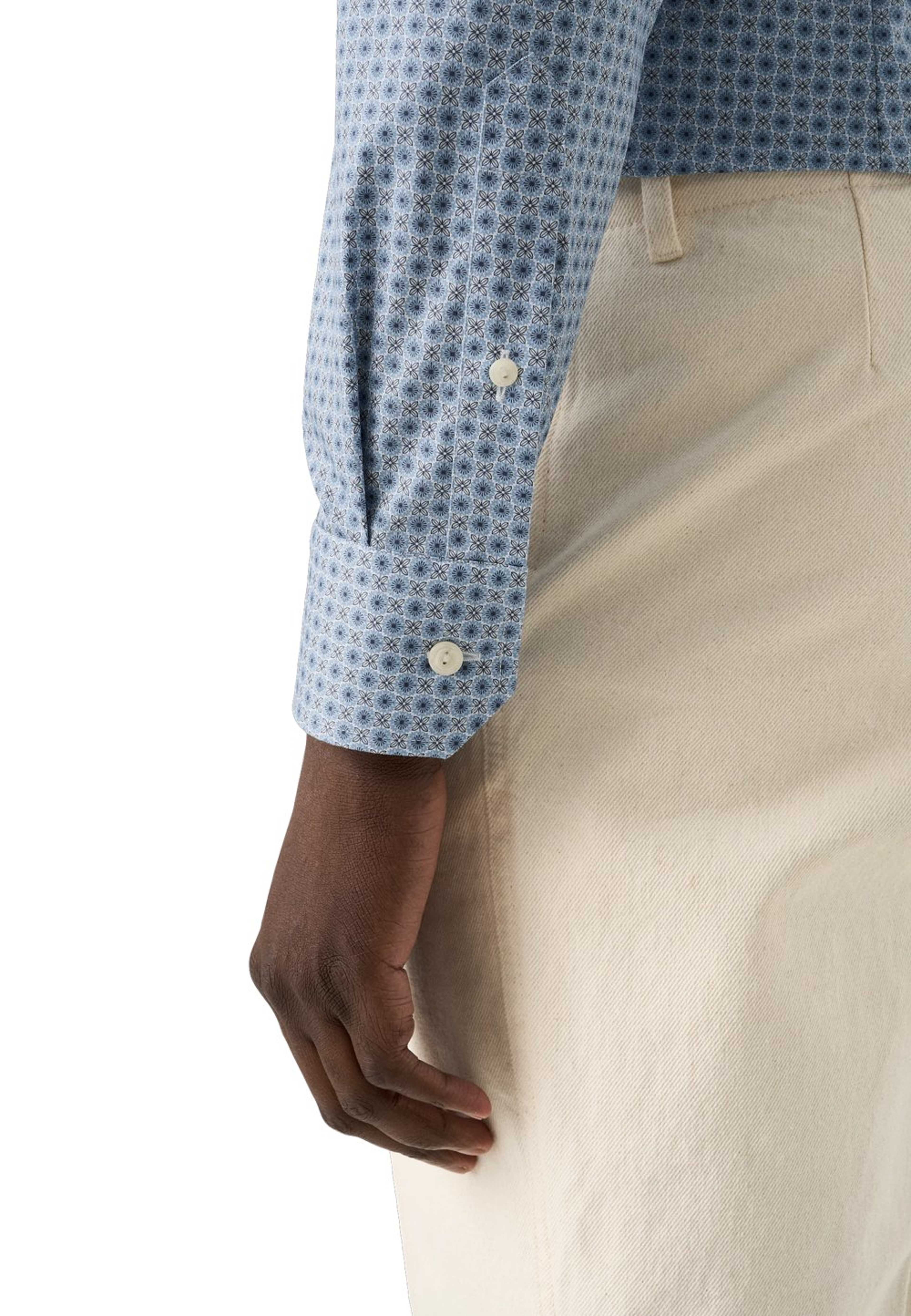 Signature Twill-skjorta Med Småblommigt Mönster Slim Fit