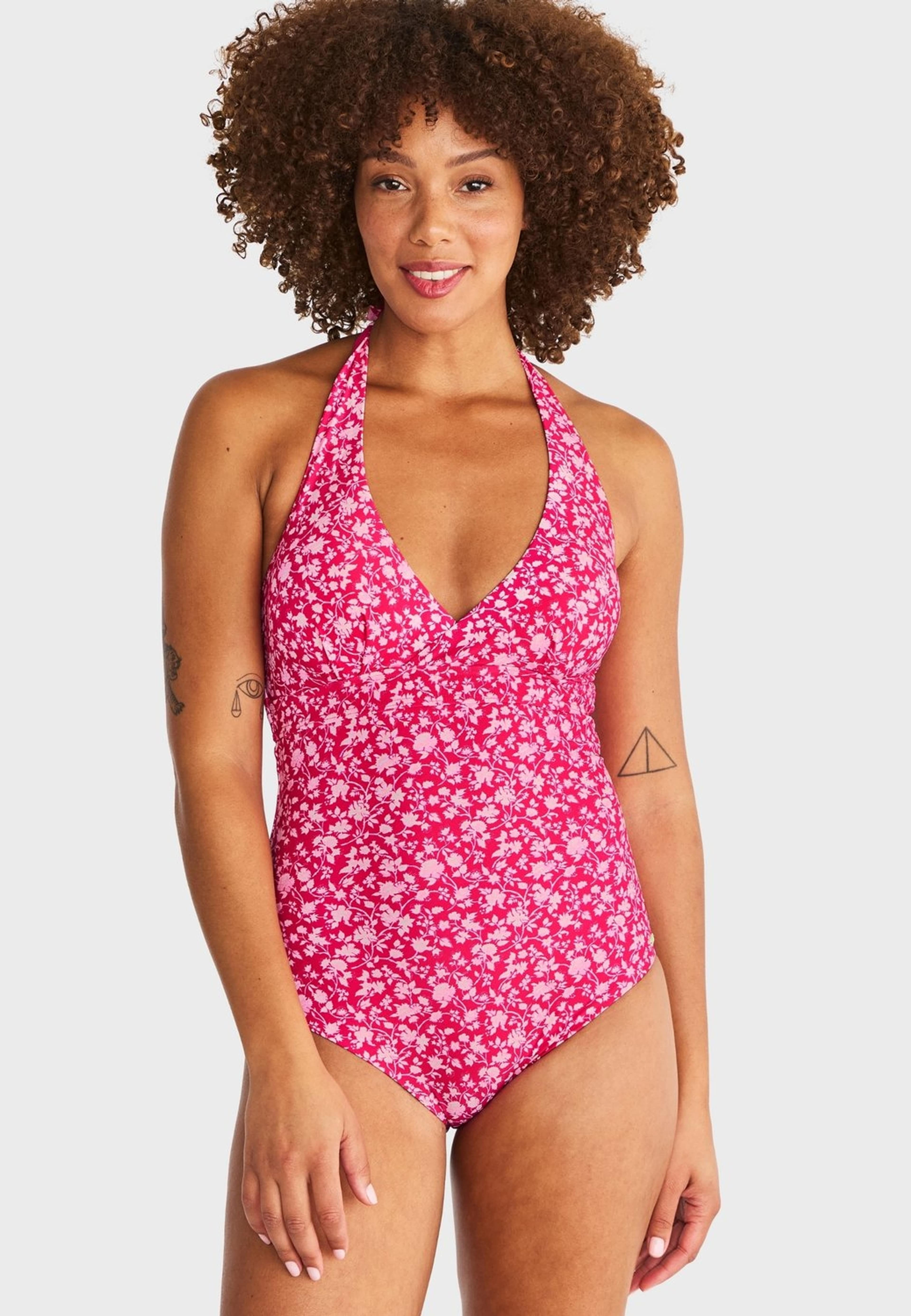 Haiti Halterneck Baddräkt, från Abecita by Swegmark, i färgen pink lady. Klicka för att öppna bilden i stort format