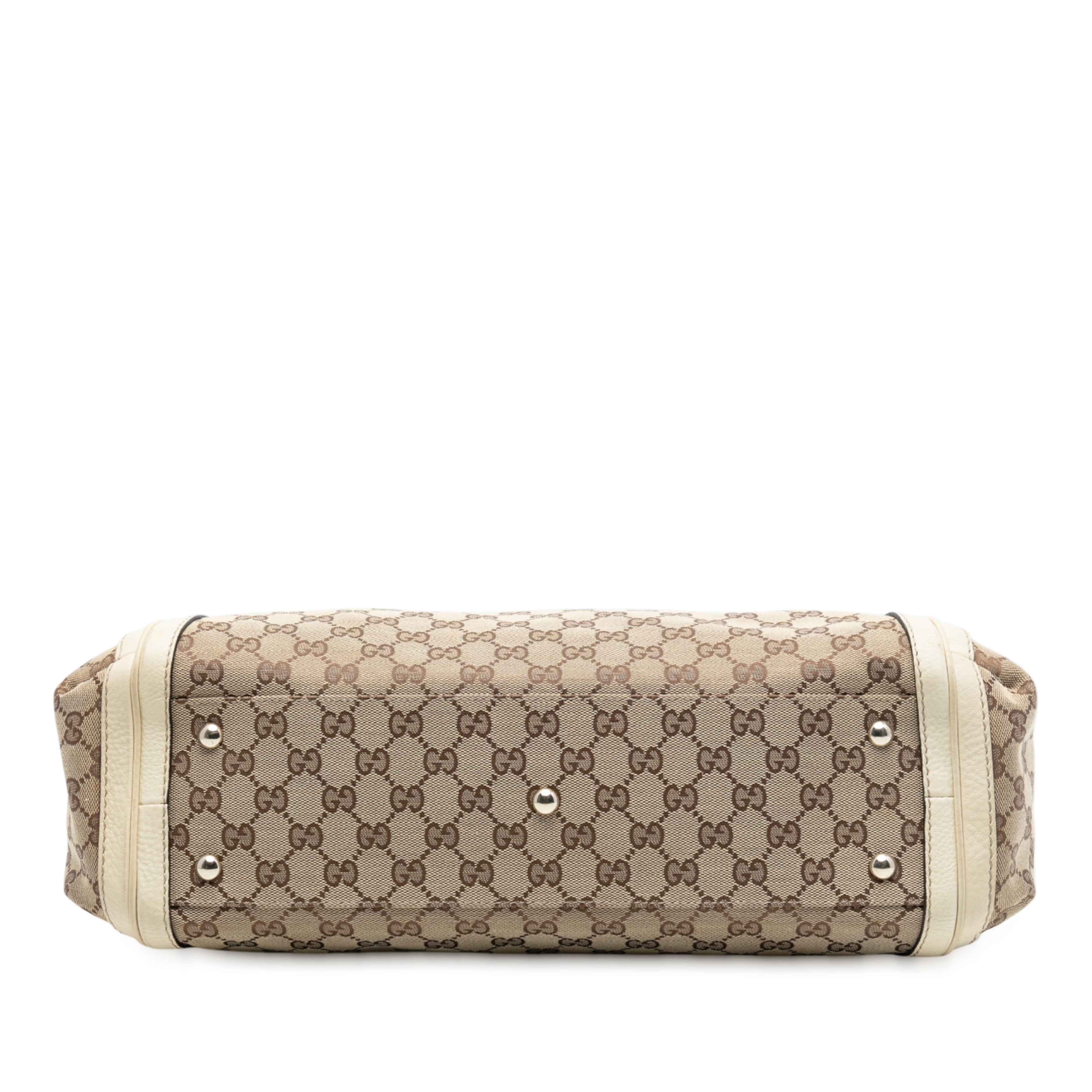 Gucci Large Gg Canvas Bella Satchel, från Luxclusif, i färgen beige. Klicka för att öppna bilden i stort format