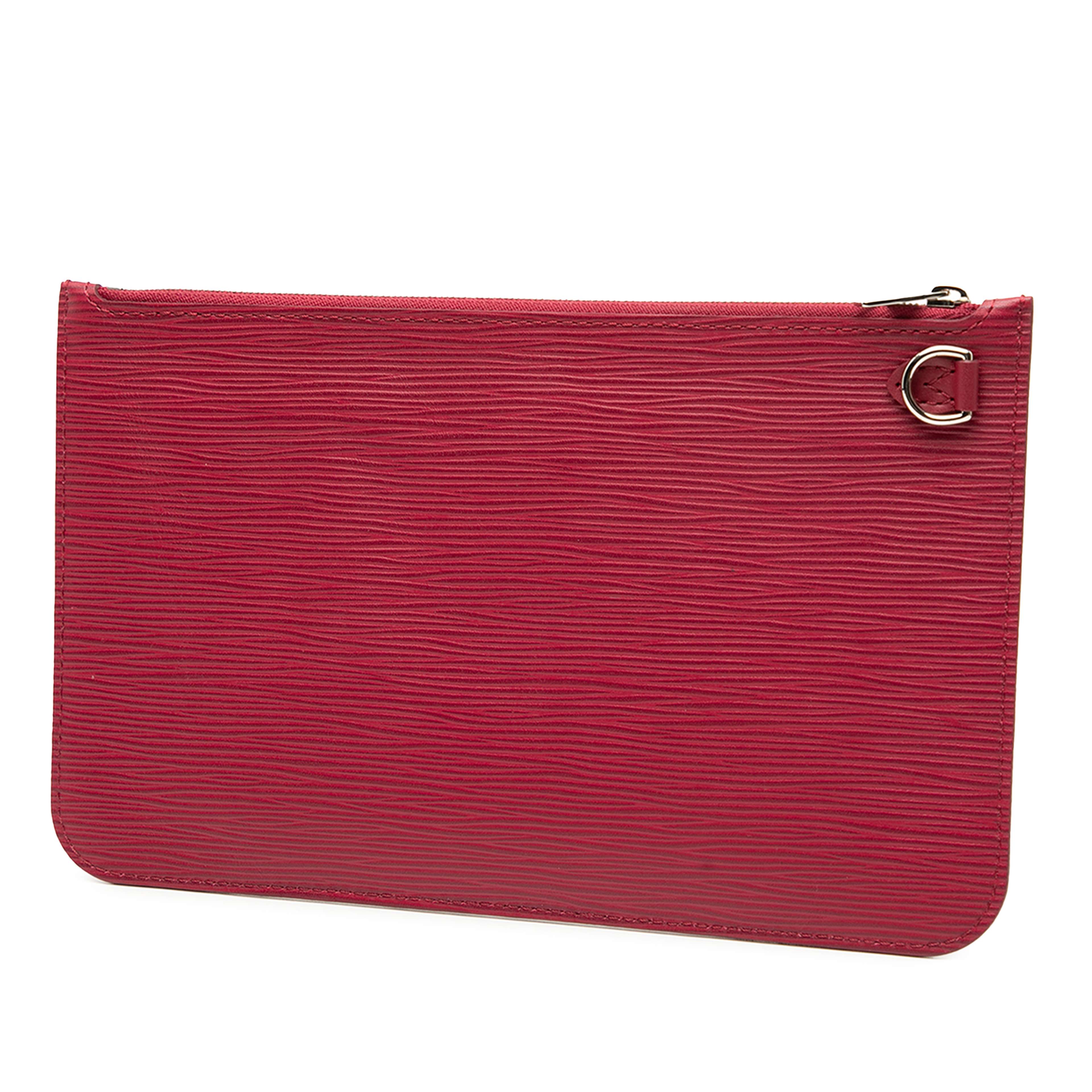 Louis Vuitton Epi Neverfull Pouch, från Luxclusif, i färgen red. Klicka för att öppna bilden i stort format