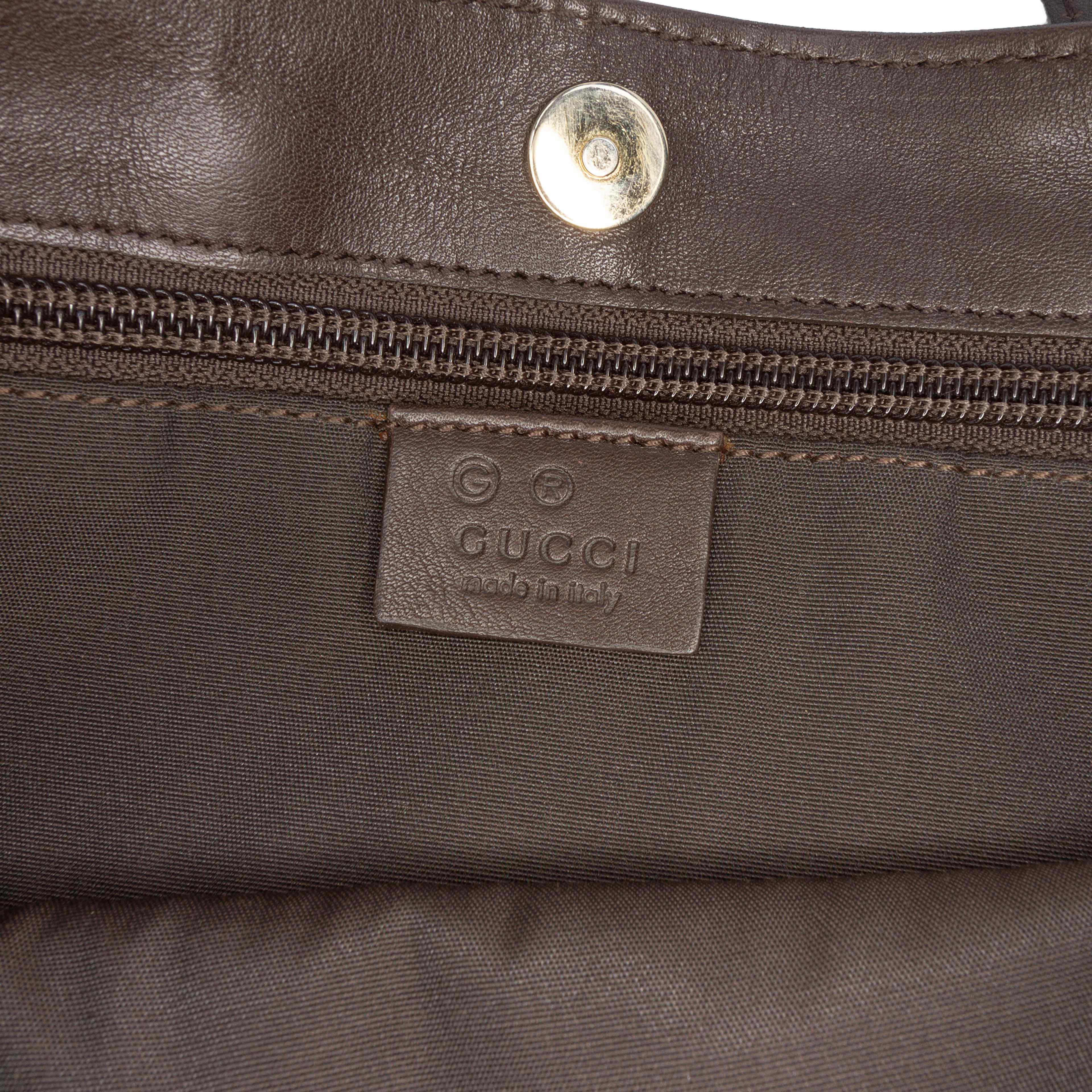Gucci Guccissima Tote, från Luxclusif, i färgen dark brown. Klicka för att öppna bilden i stort format