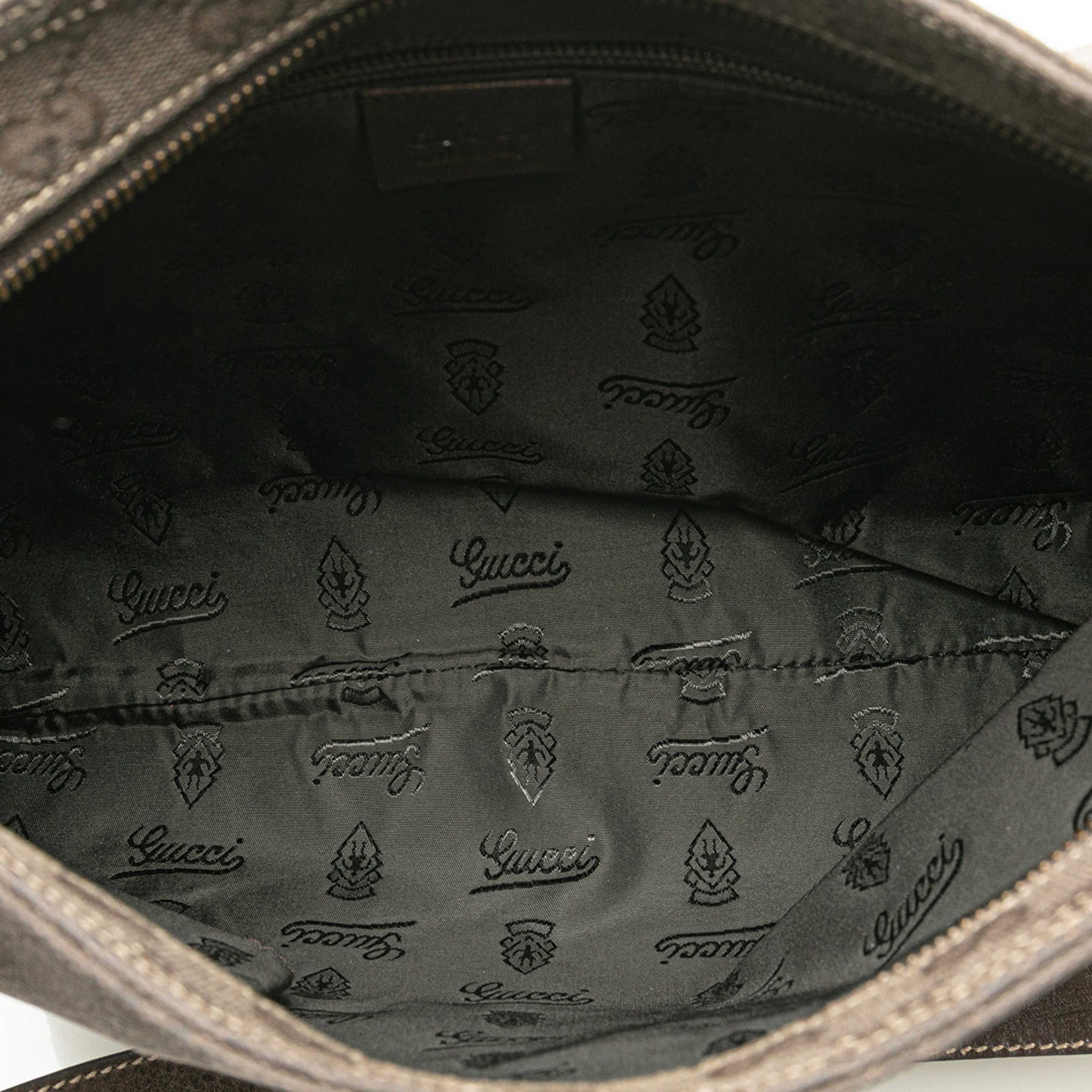 Gucci Gg Canvas Crossbody, från Luxclusif, i färgen dark brown. Klicka för att öppna bilden i stort format