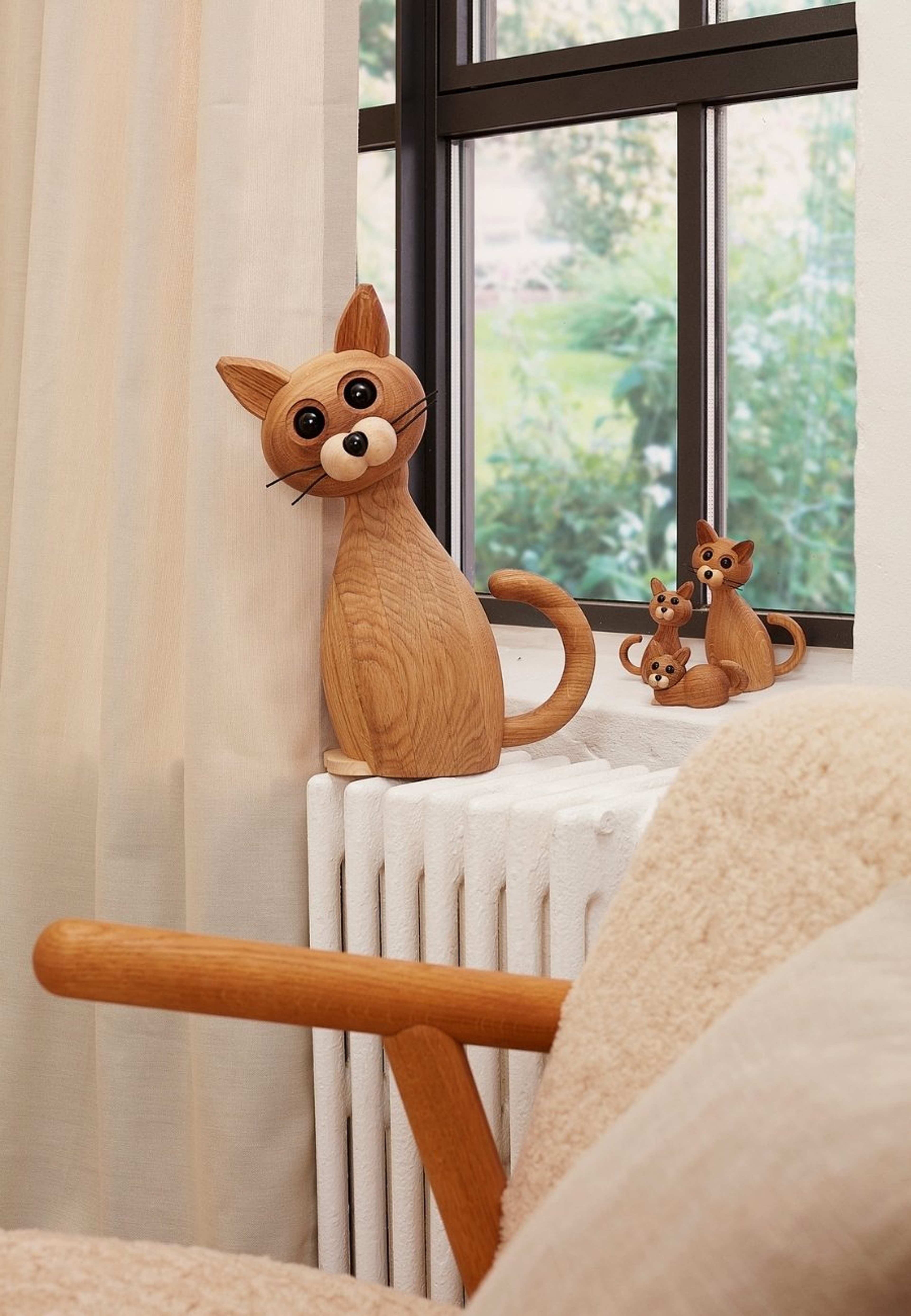 Lucky Katt Dekoration 42 Cm Ek/lönn
