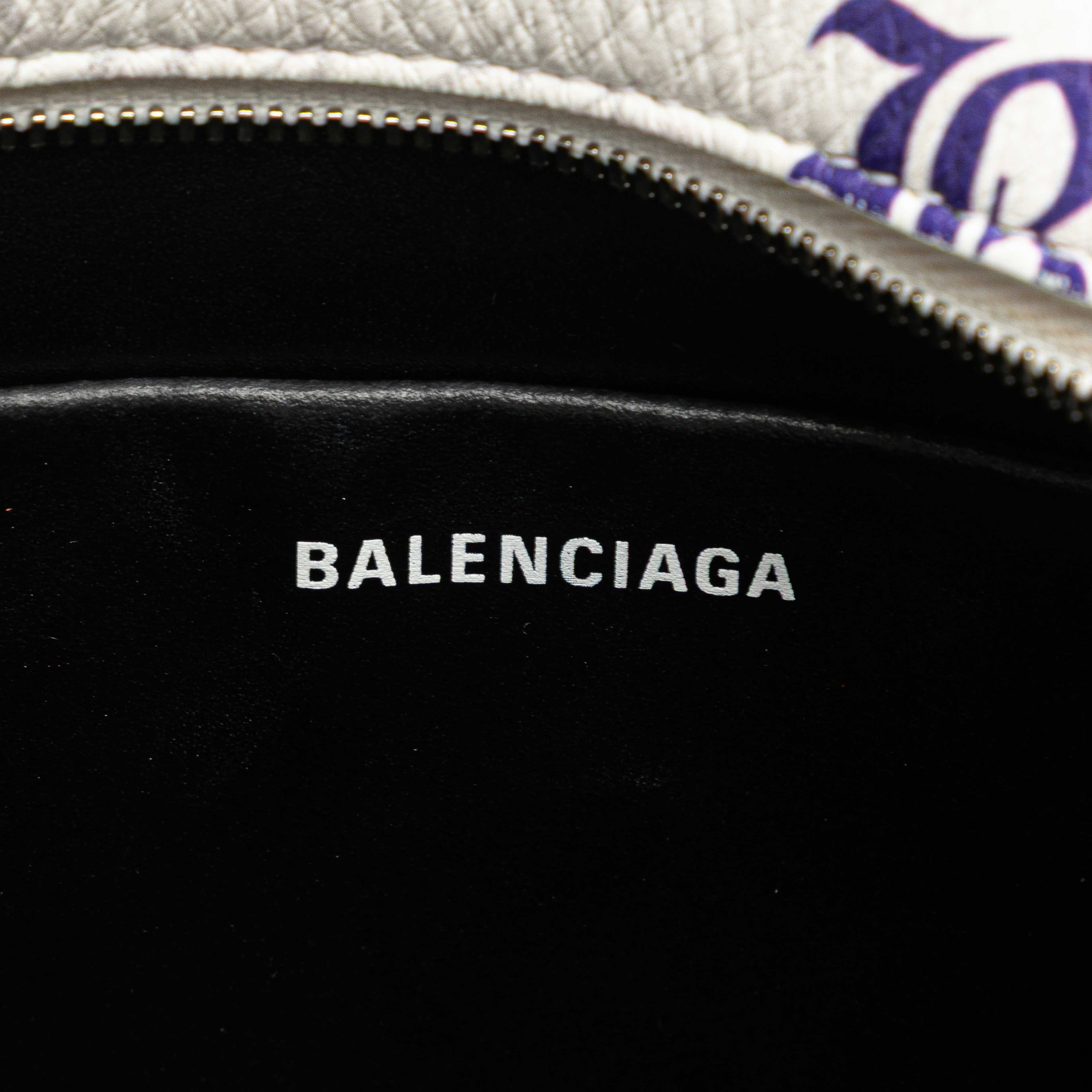 Balenciaga S Calfskin Logo Print Everyday Camera Bag