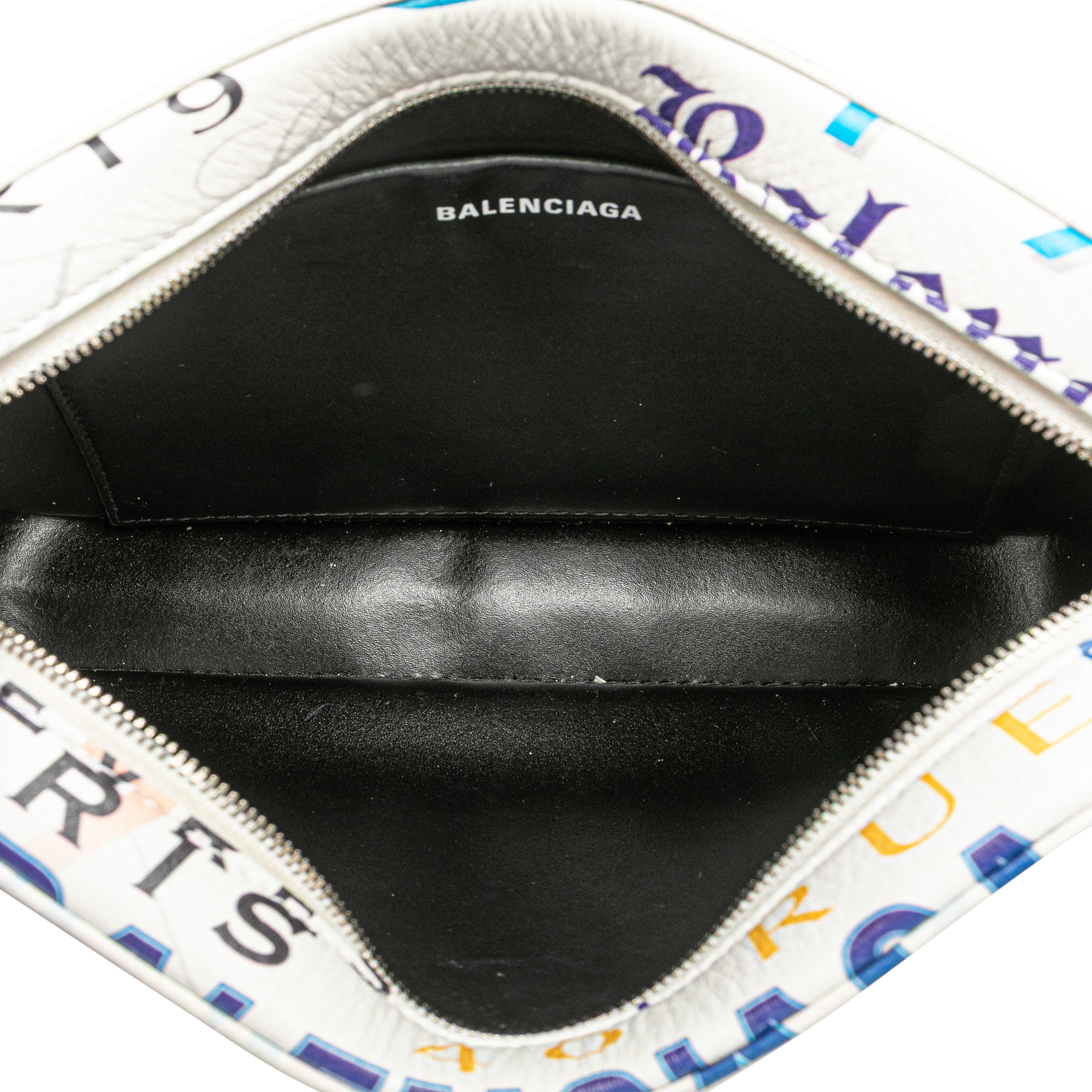 Balenciaga S Calfskin Logo Print Everyday Camera Bag