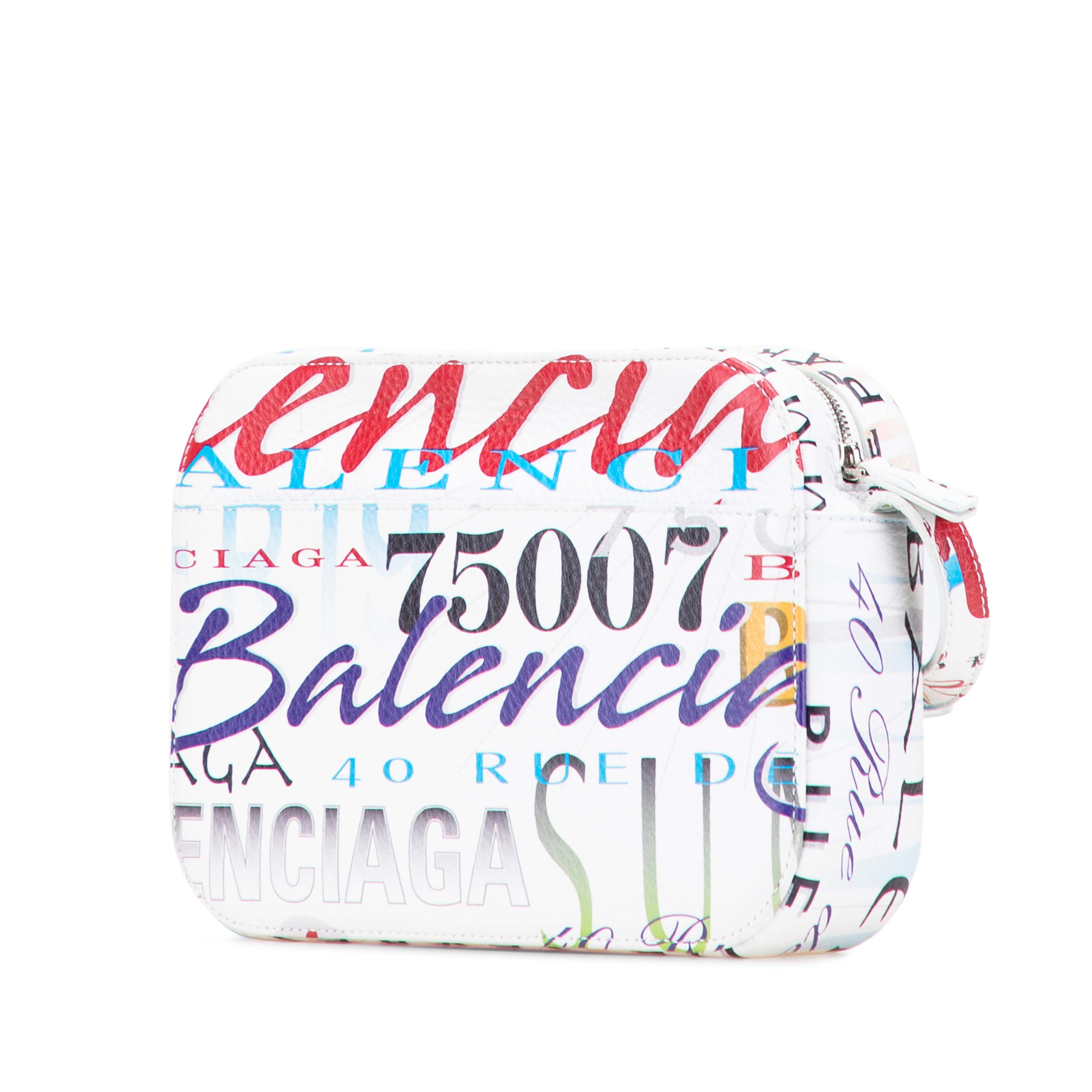 Balenciaga S Calfskin Logo Print Everyday Camera Bag