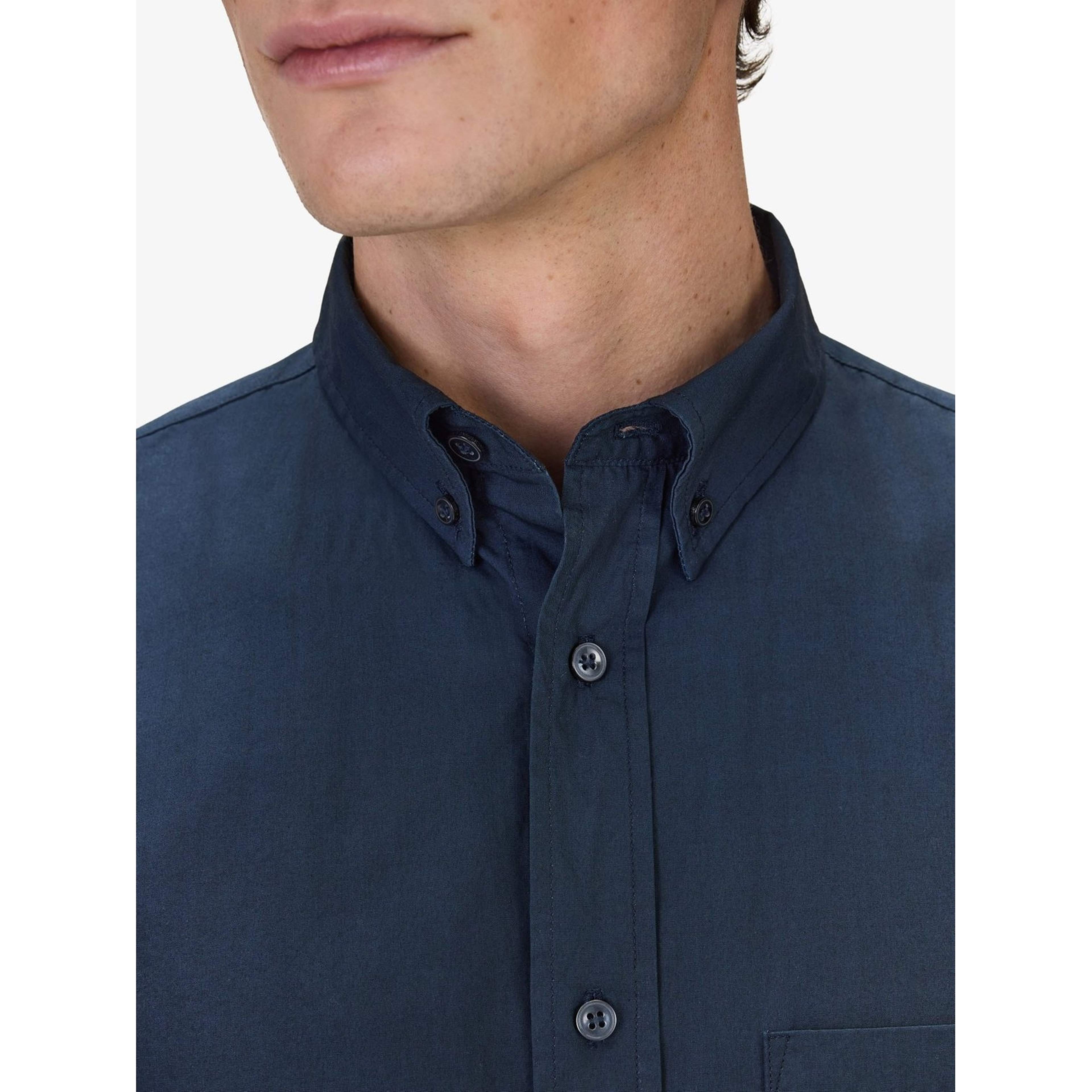 Cotton Poplin Solid Casual Shirt (mylan), från John Henric, i färgen navy blue. Klicka för att öppna bilden i stort format