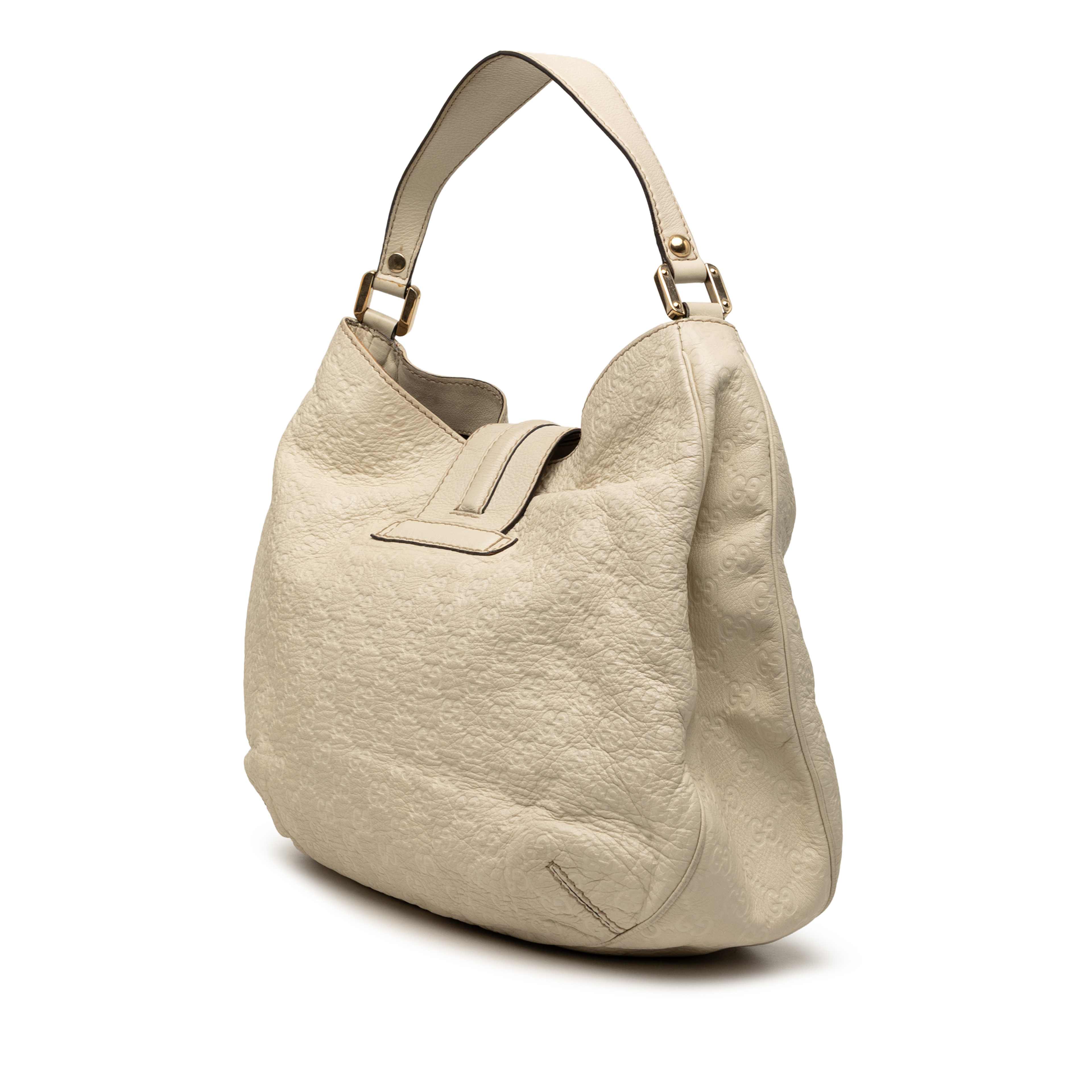 Gucci Large Guccissima New Ladies Hobo, från Luxclusif, i färgen ivory. Klicka för att öppna bilden i stort format
