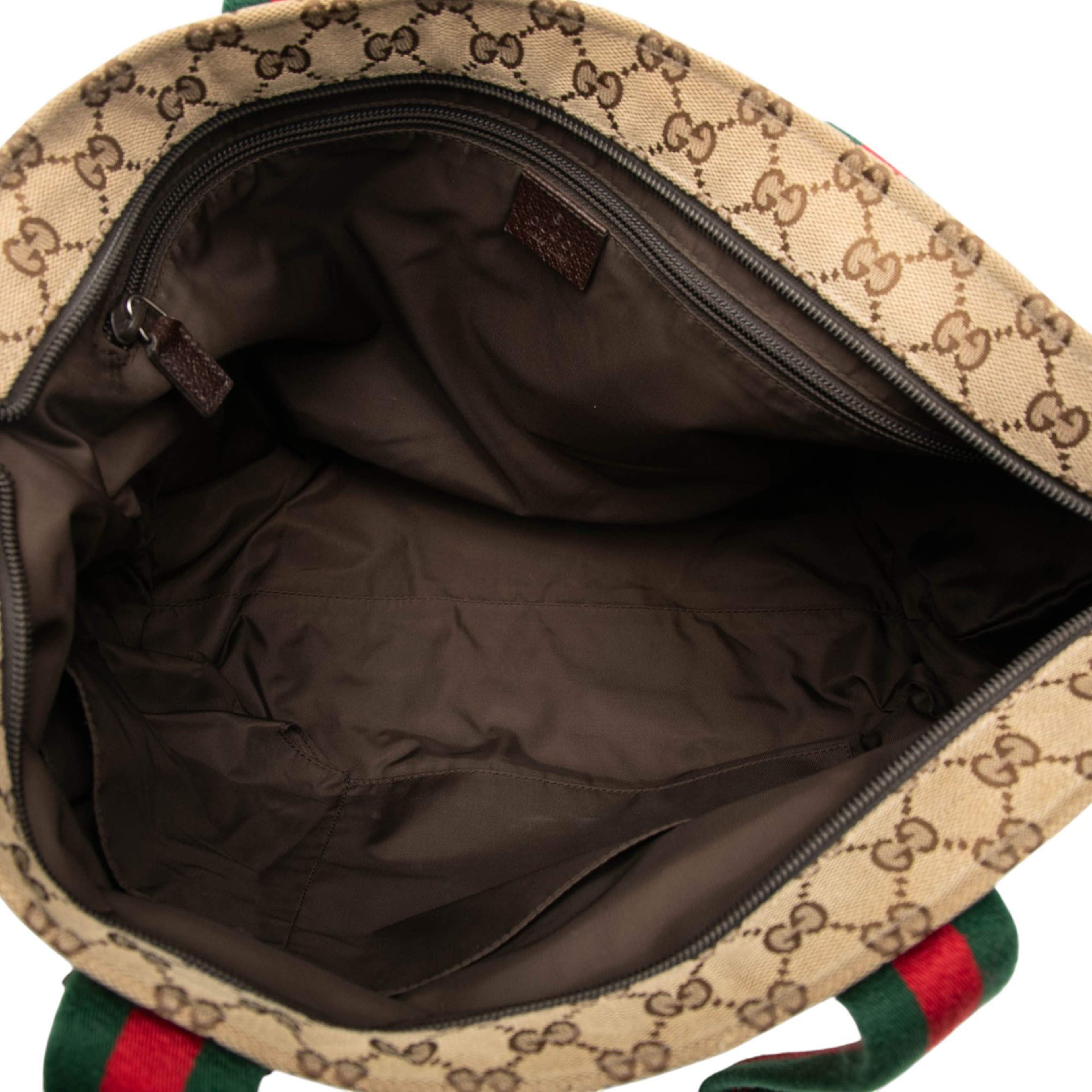 Gucci Gg Canvas Web Tote, från Luxclusif, i färgen beige. Klicka för att öppna bilden i stort format