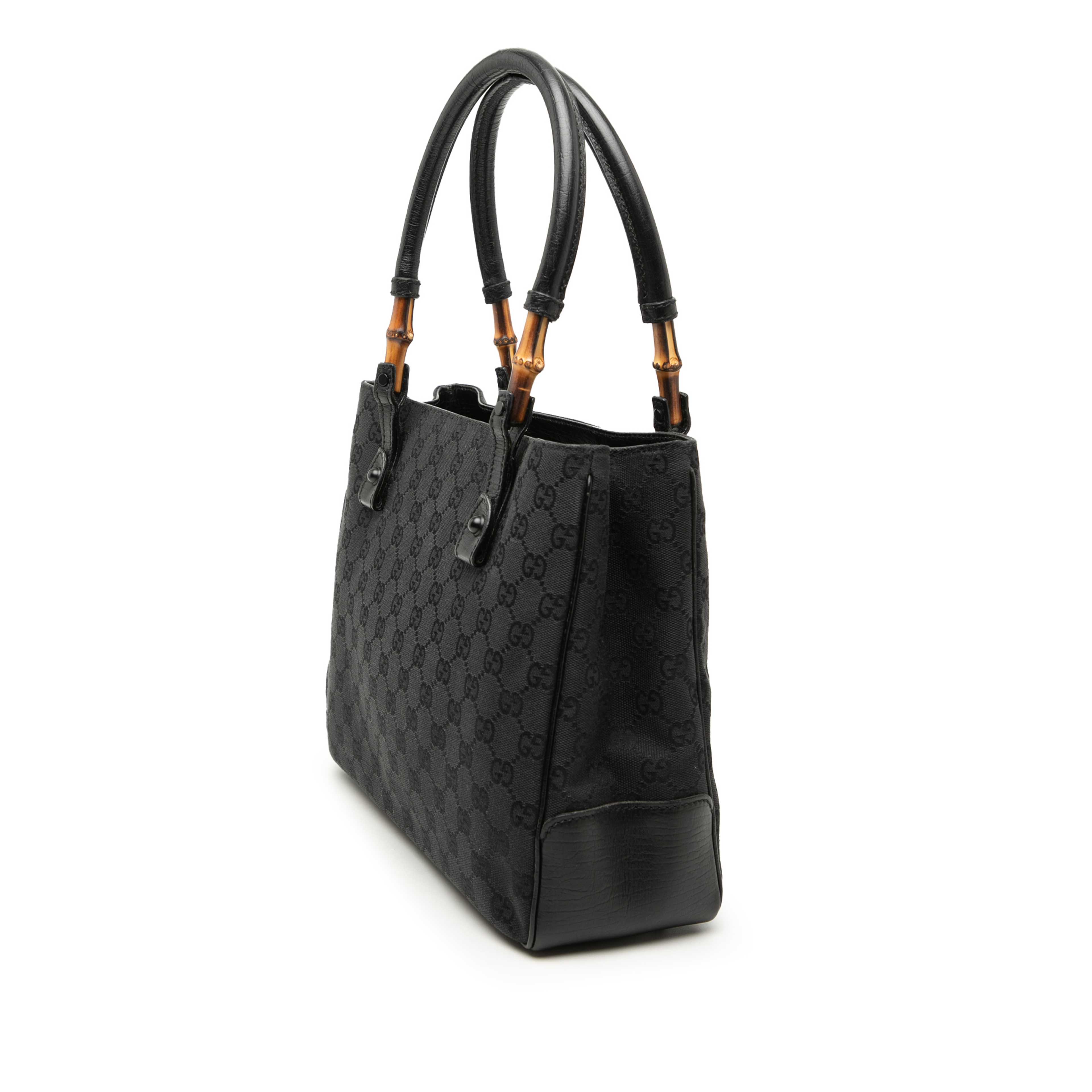 Gucci Gg Canvas Bamboo Tote, från Luxclusif, i färgen black. Klicka för att öppna bilden i stort format