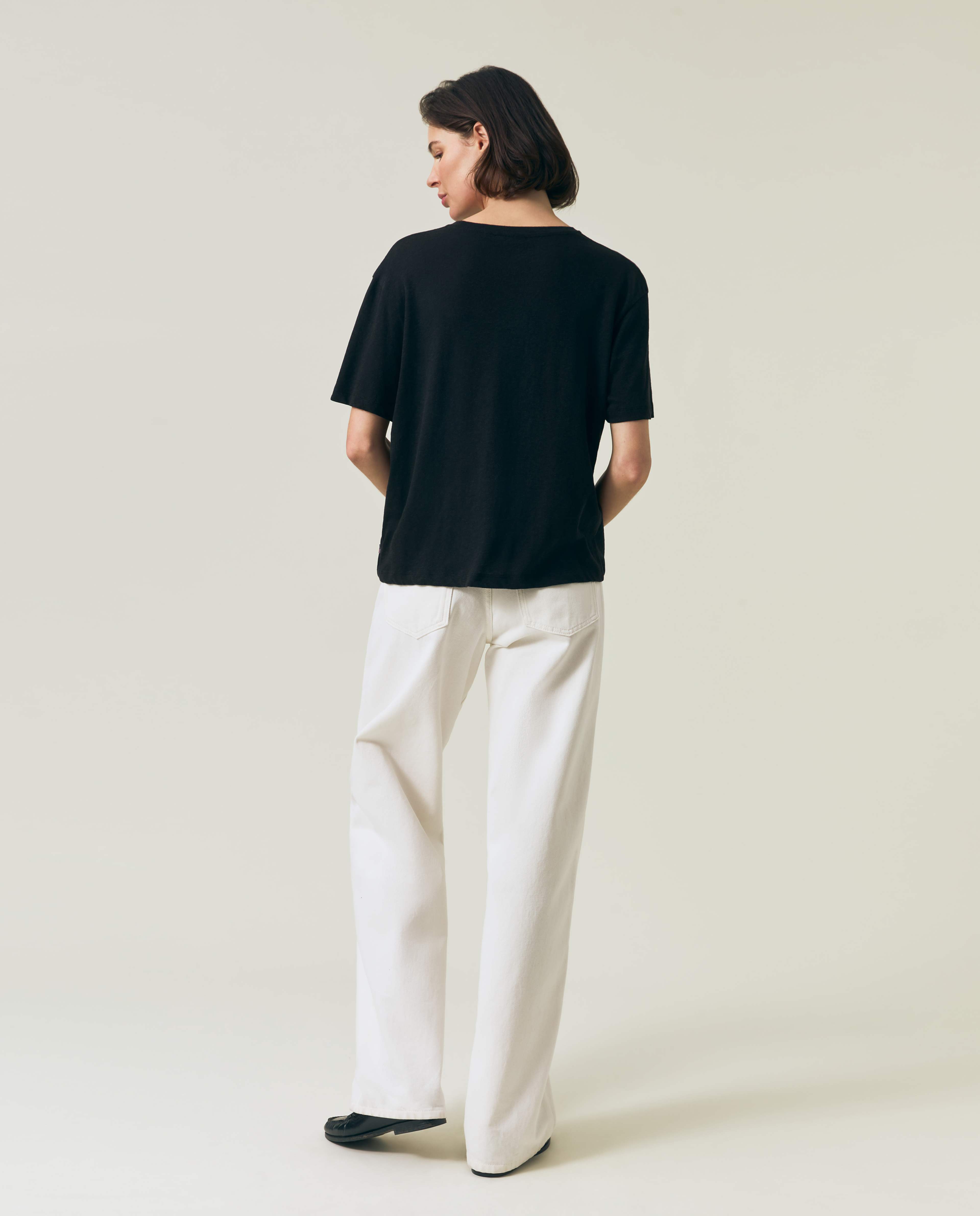 Linen Blend Boxy Tee