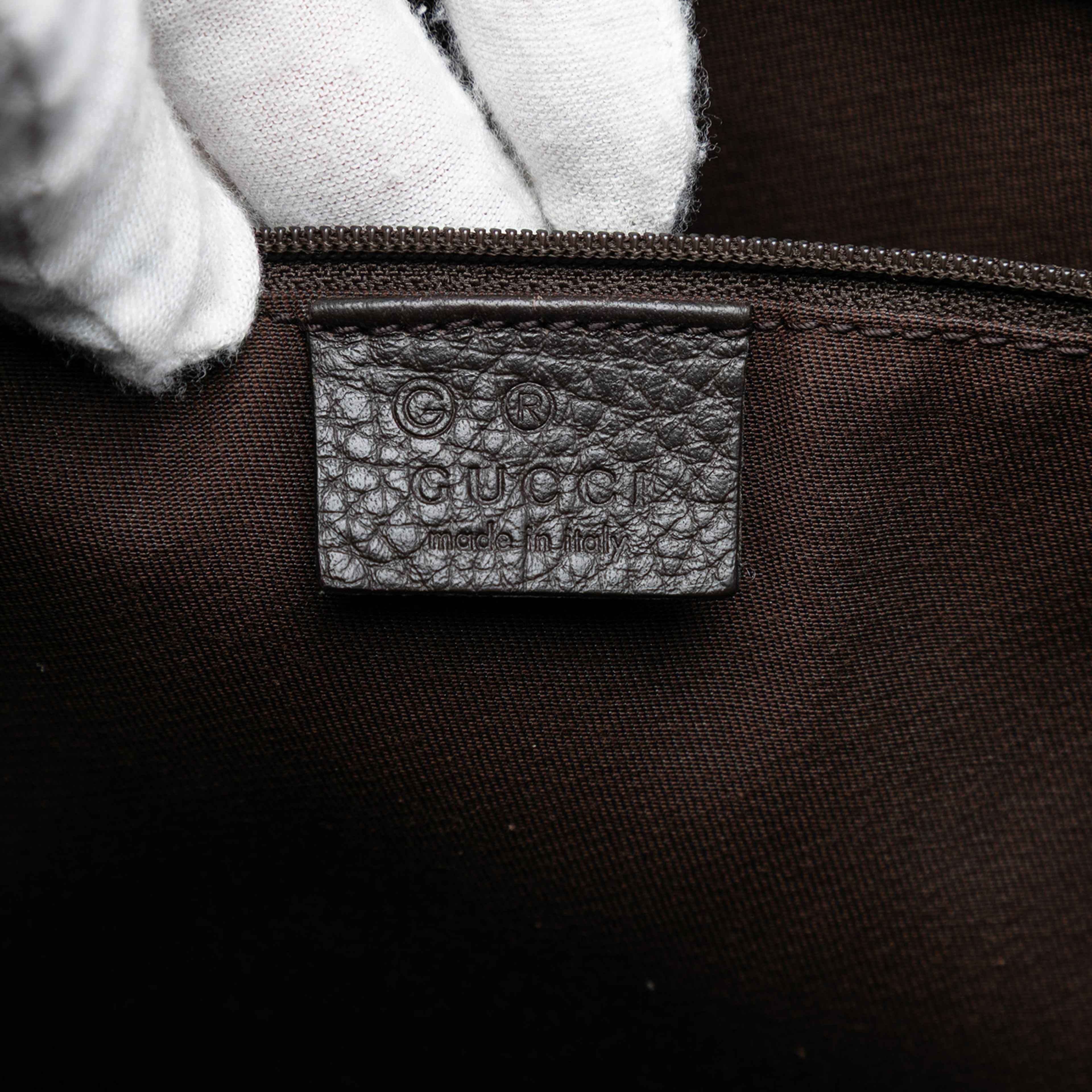 Gucci Gg Nylon Abbey D Ring Pocket Tote, från Luxclusif, i färgen dark brown. Klicka för att öppna bilden i stort format