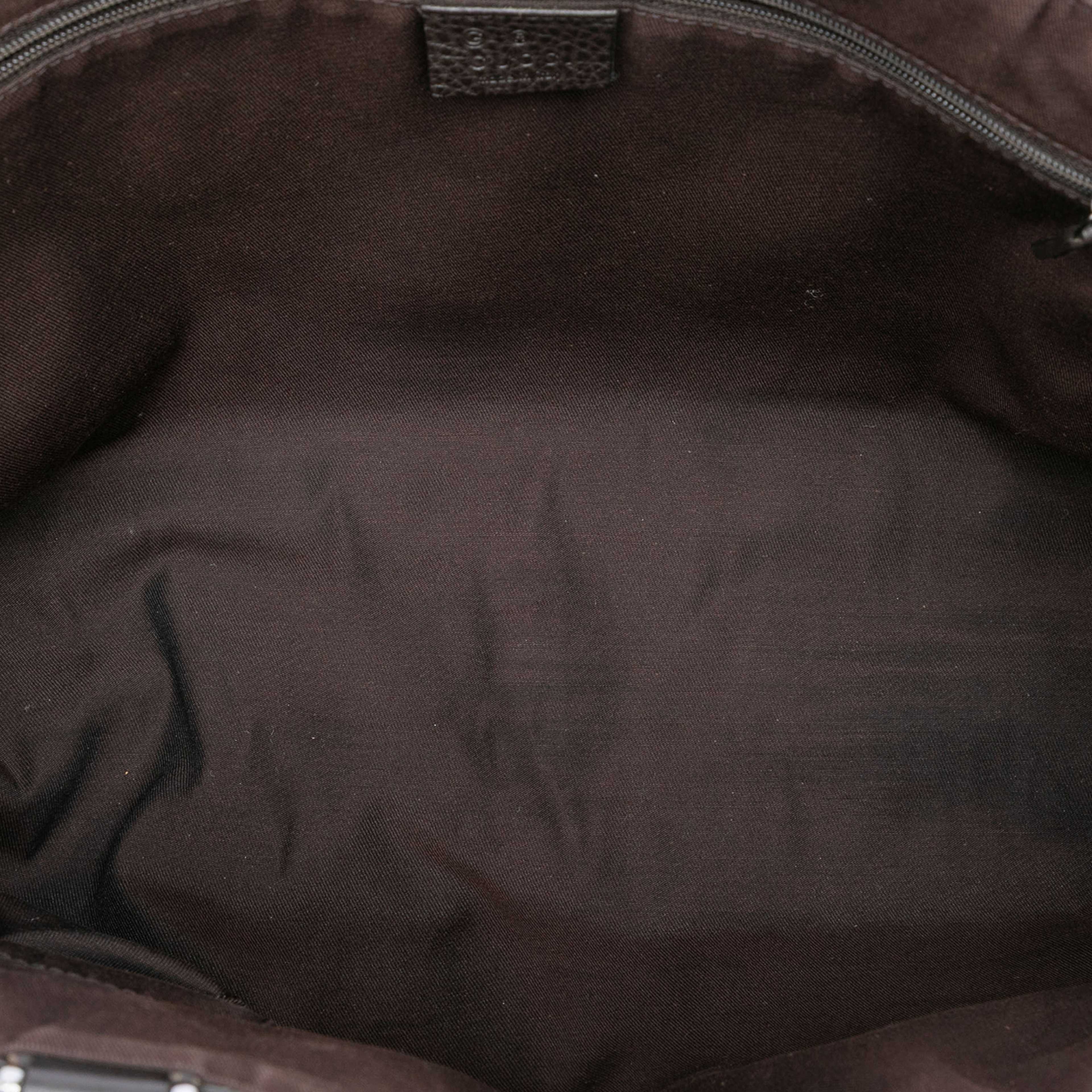 Gucci Gg Nylon Abbey D Ring Pocket Tote, från Luxclusif, i färgen dark brown. Klicka för att öppna bilden i stort format