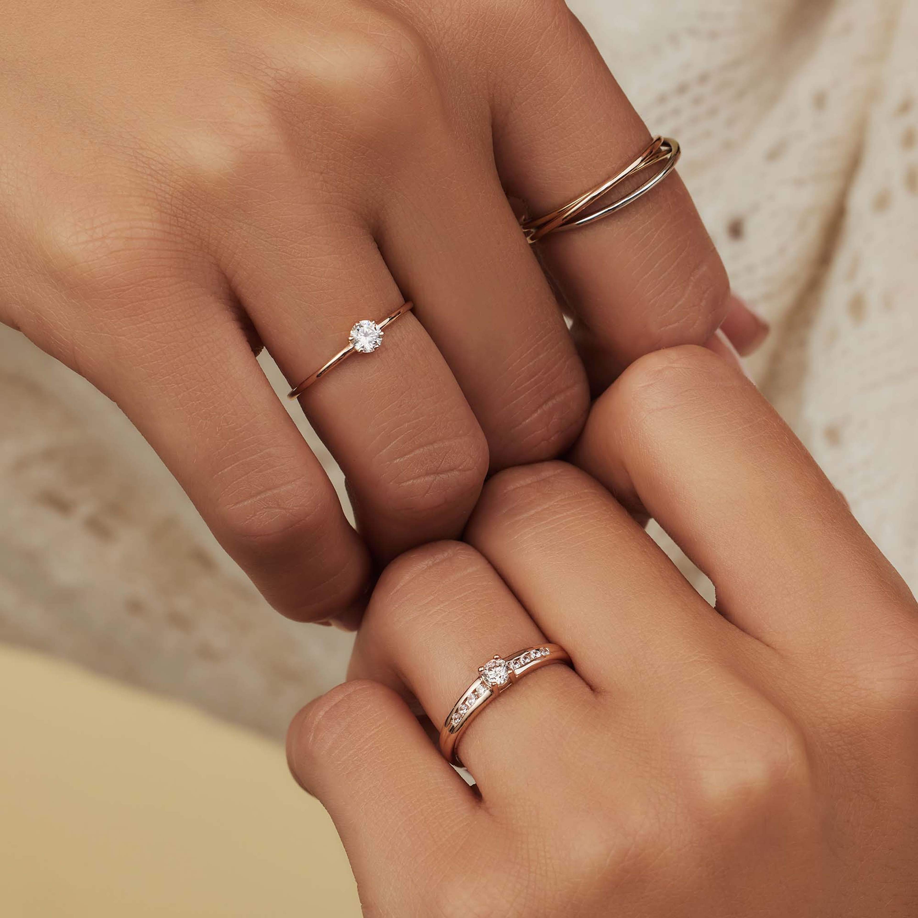 La Concorde 14 Karat Roséguld/14 Karat Vitguld Ring