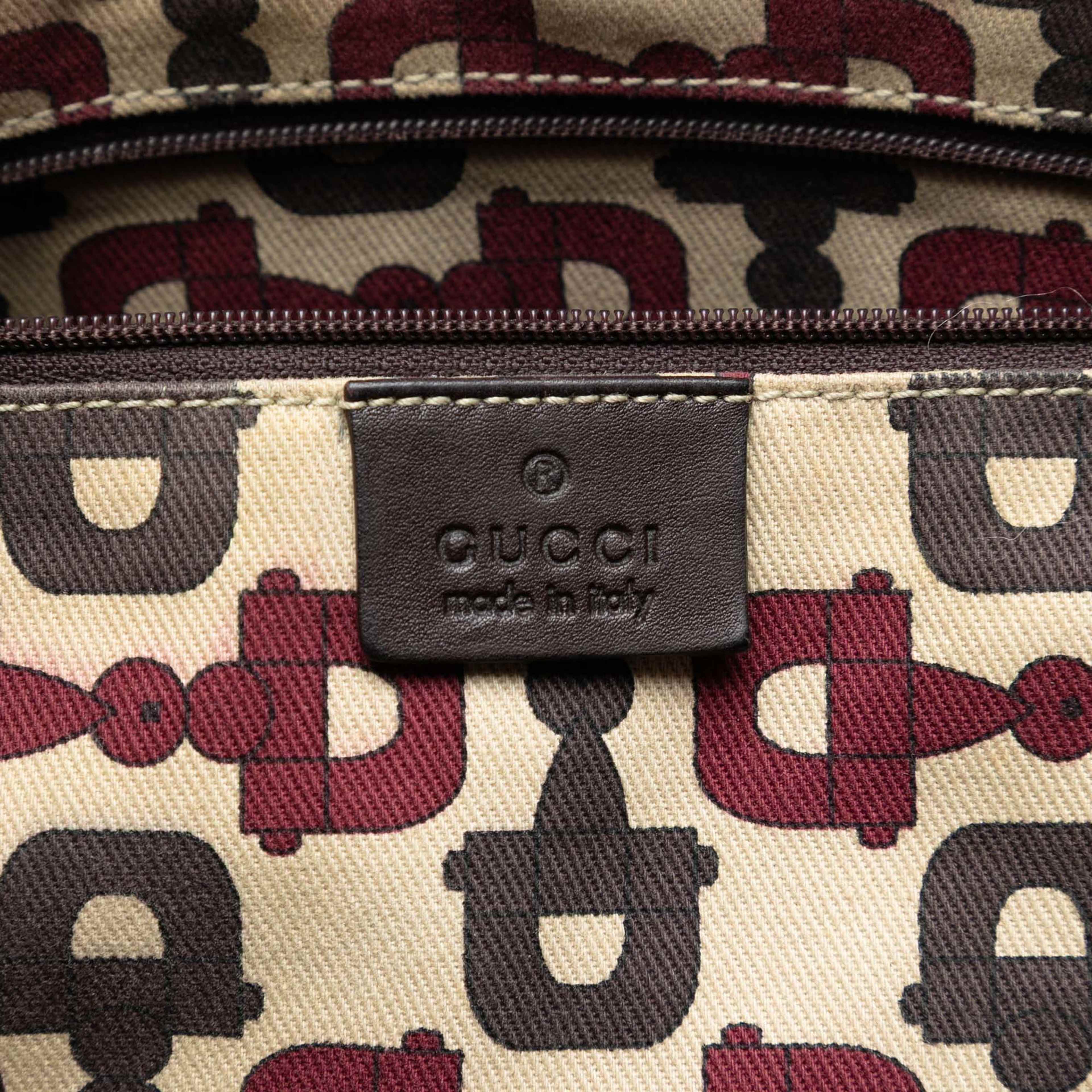 Gucci Guccissima Abbey D Ring Tote, från Luxclusif, i färgen dark brown. Klicka för att öppna bilden i stort format