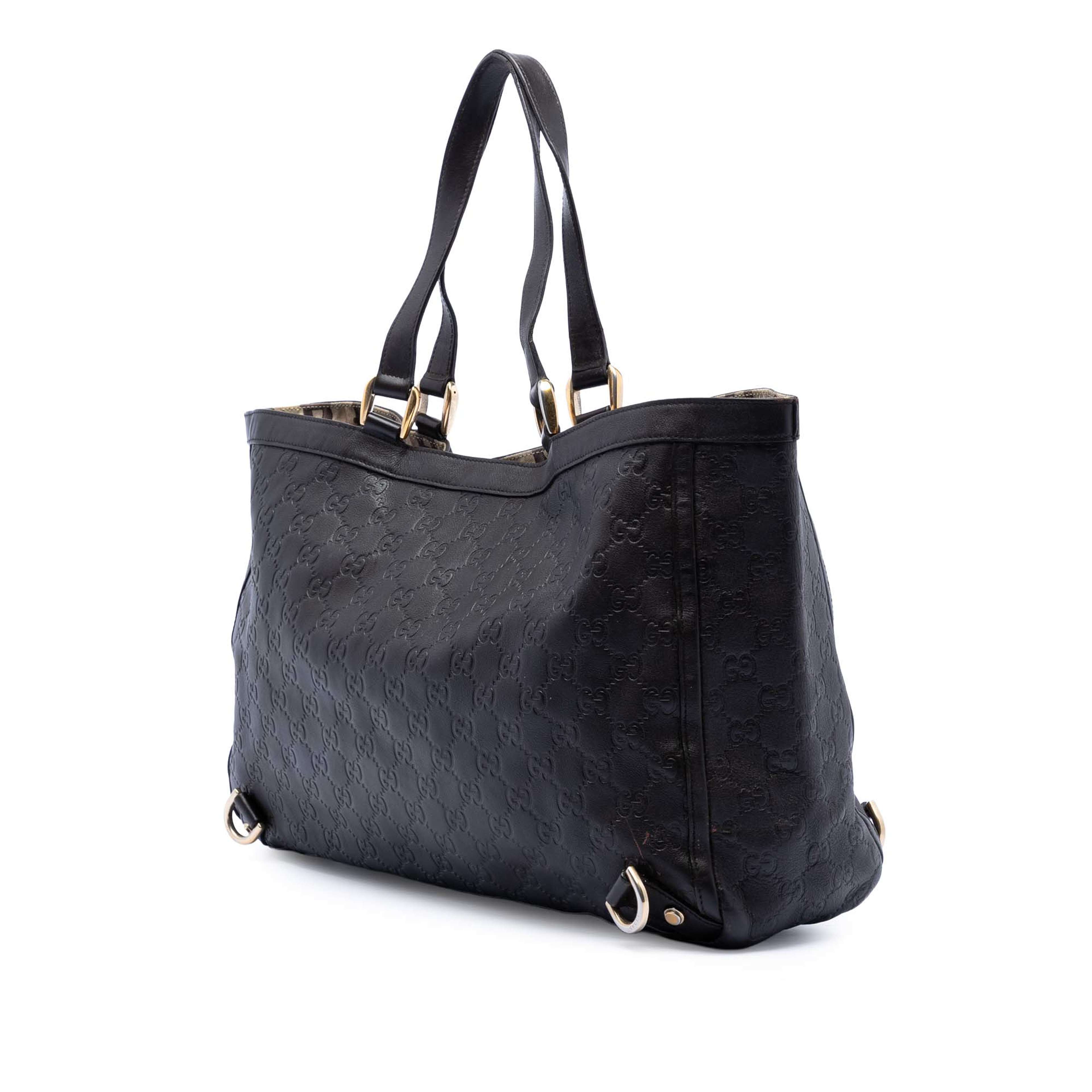 Gucci Guccissima Abbey D Ring Tote, från Luxclusif, i färgen dark brown. Klicka för att öppna bilden i stort format