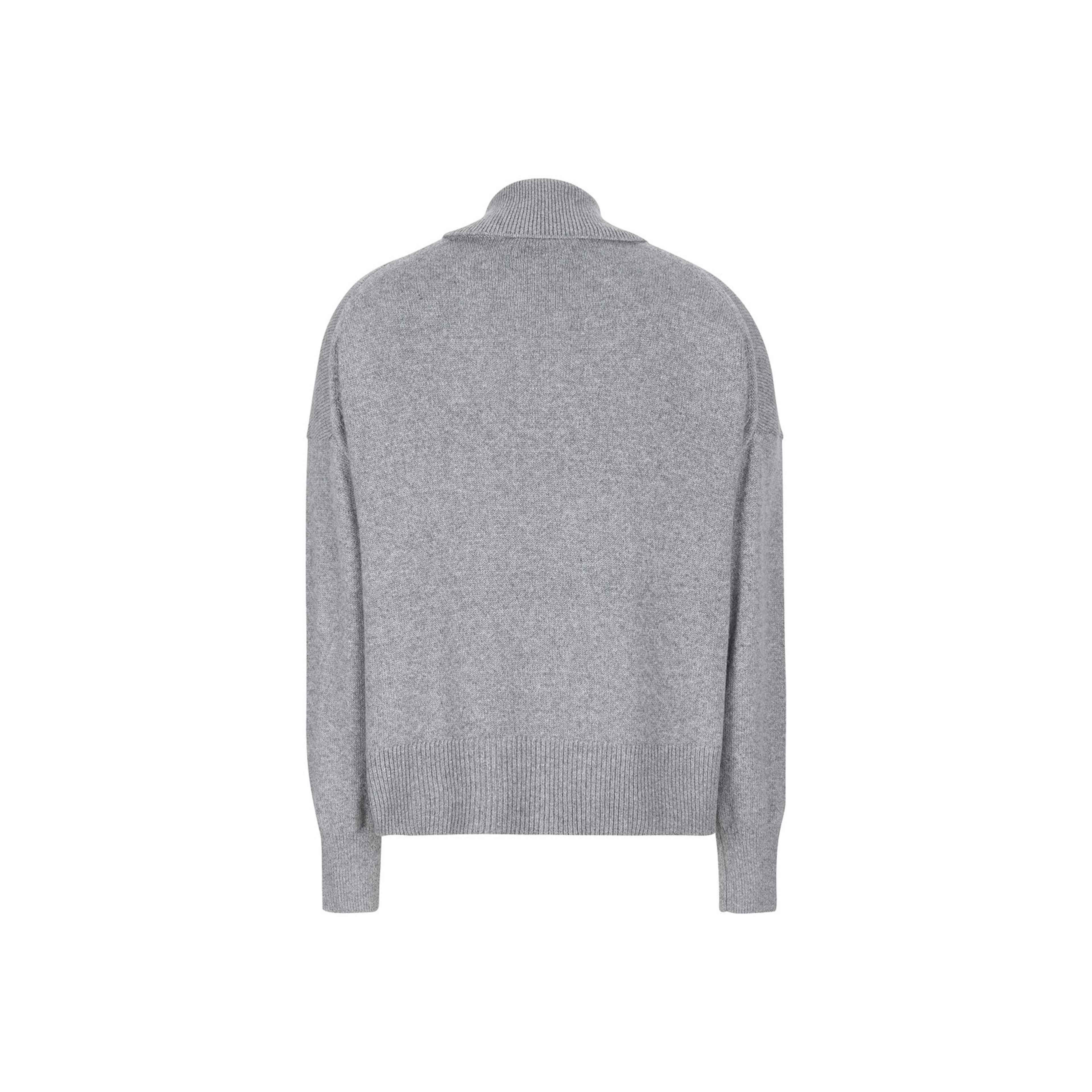 Srluni Spread Collar Knit - Medium Grey Melange