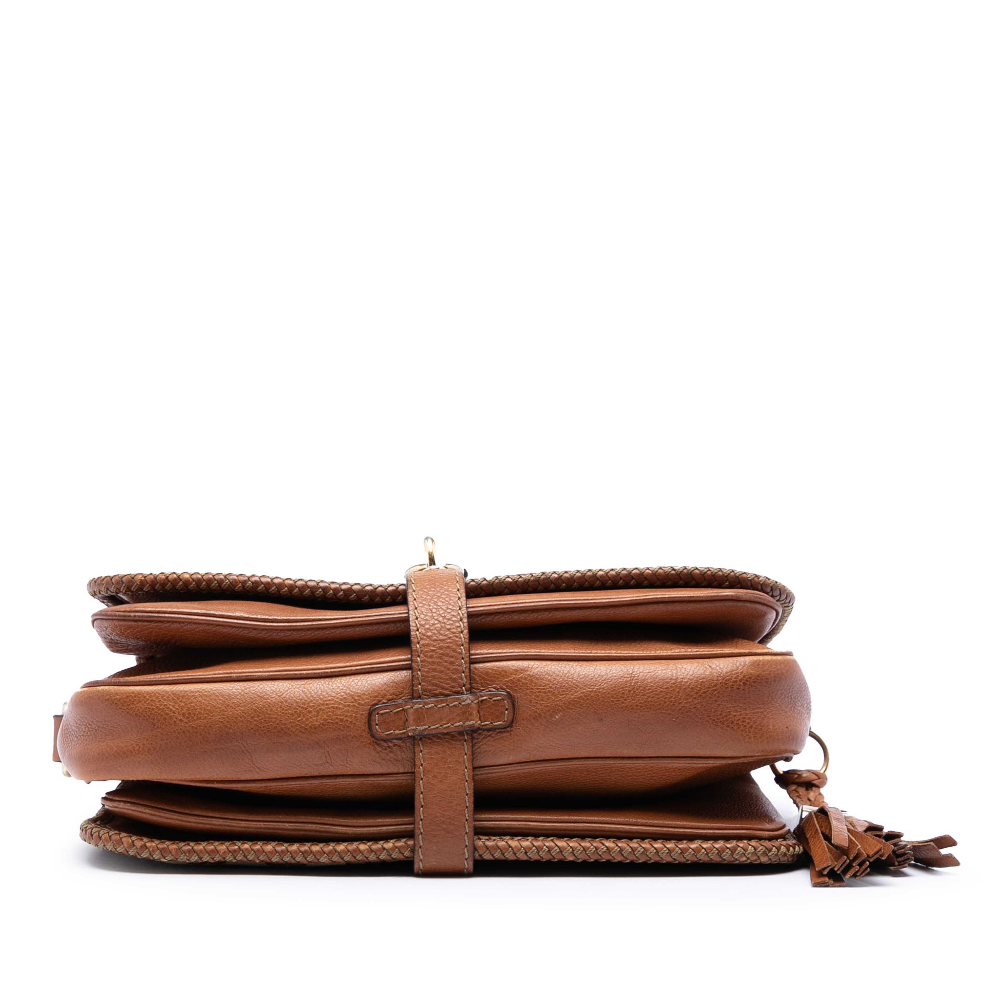 Gucci Gg Canvas Marrakech Crossbody, från Luxclusif, i färgen brun. Klicka för att öppna bilden i stort format