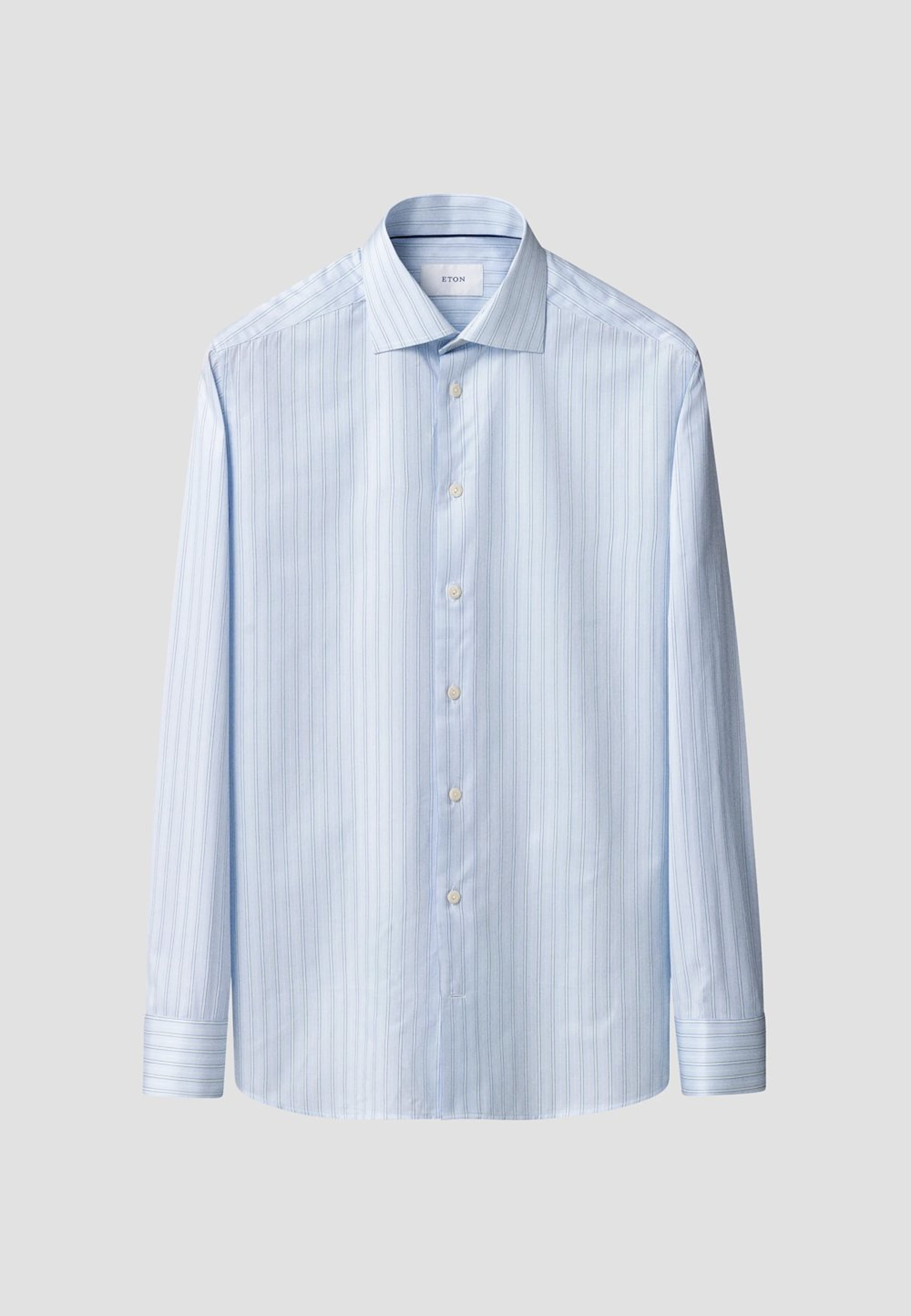 Randig Signature Twill-skjorta Med Vit Krage Contemporary Fit, från Eton, i färgen light blue. Klicka för att öppna bilden i stort format