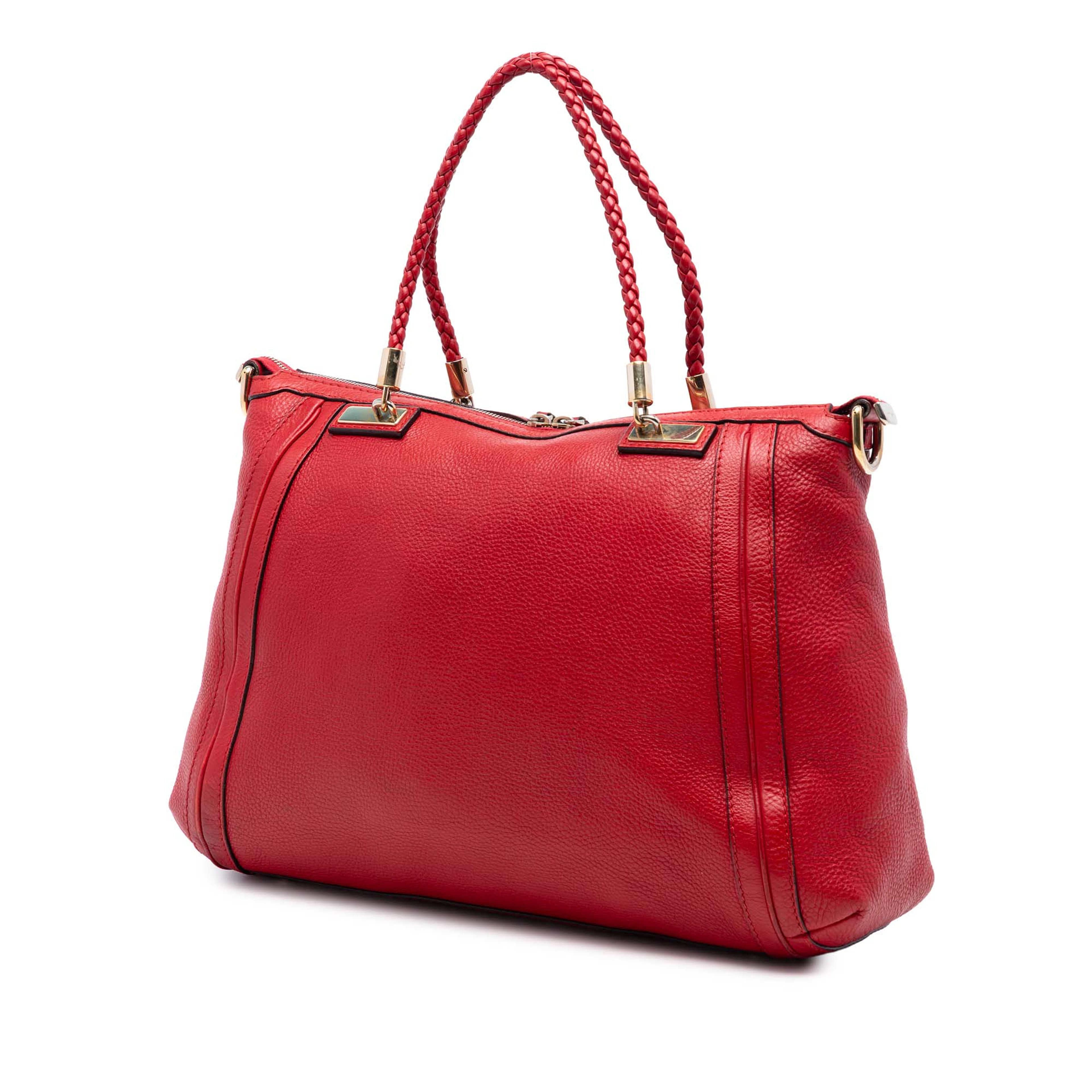 Gucci Calfskin Bella Satchel, från Luxclusif, i färgen red. Klicka för att öppna bilden i stort format