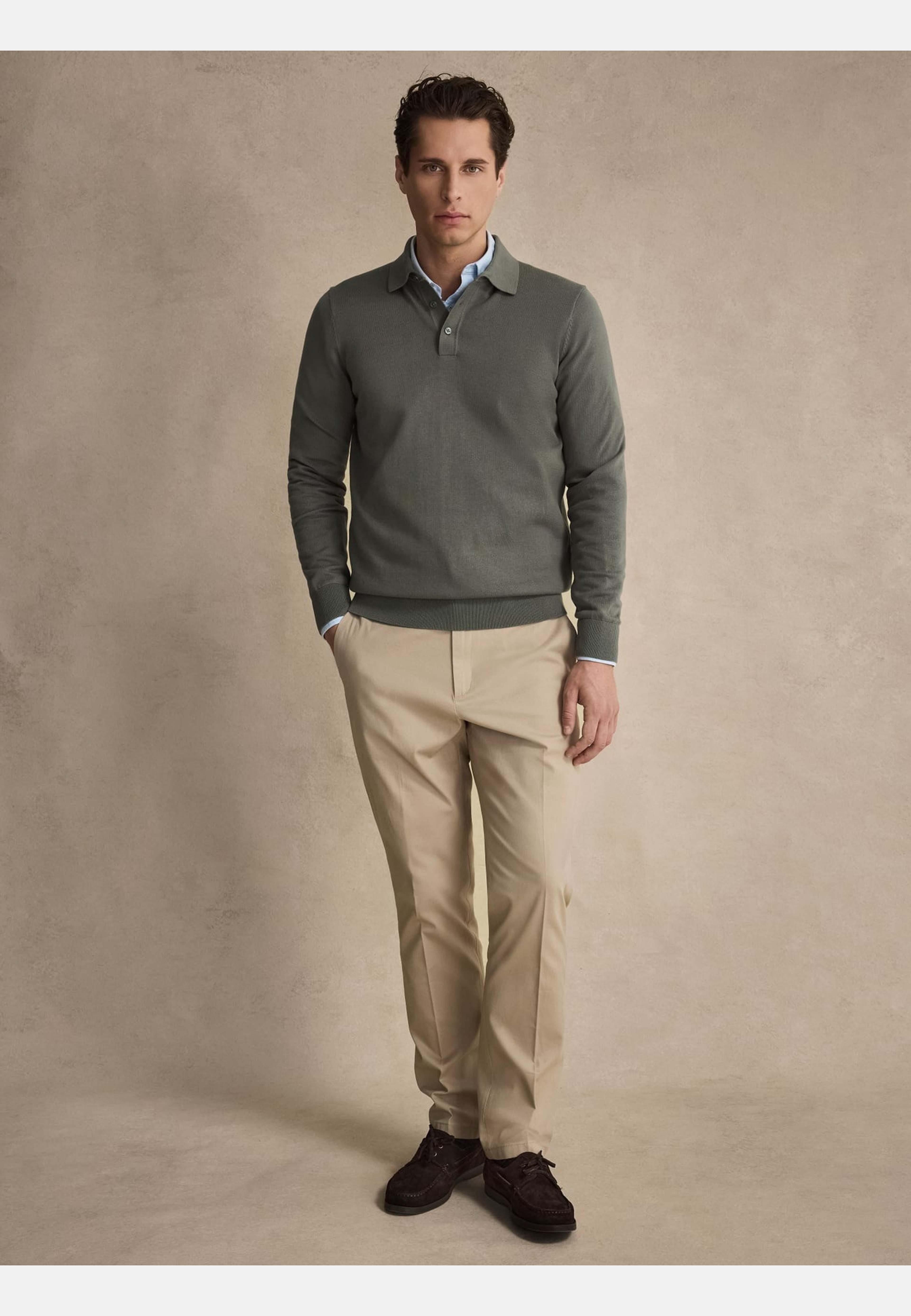 Cotton Buttoned Polo Shirt (jordan), från John Henric, i färgen green. Klicka för att öppna bilden i stort format