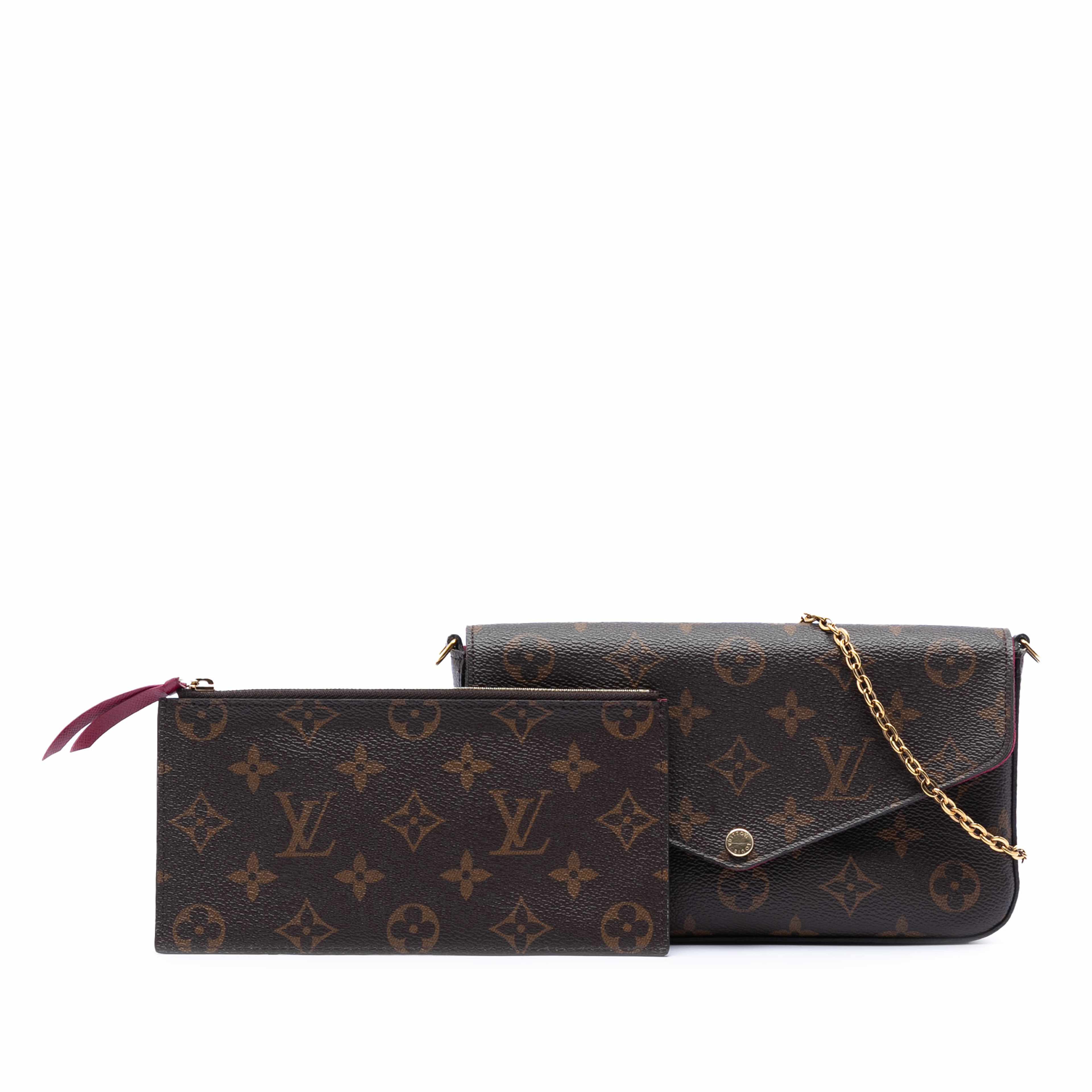 Louis Vuitton Monogram Pochette Felicie, från Luxclusif, i färgen brun. Klicka för att öppna bilden i stort format