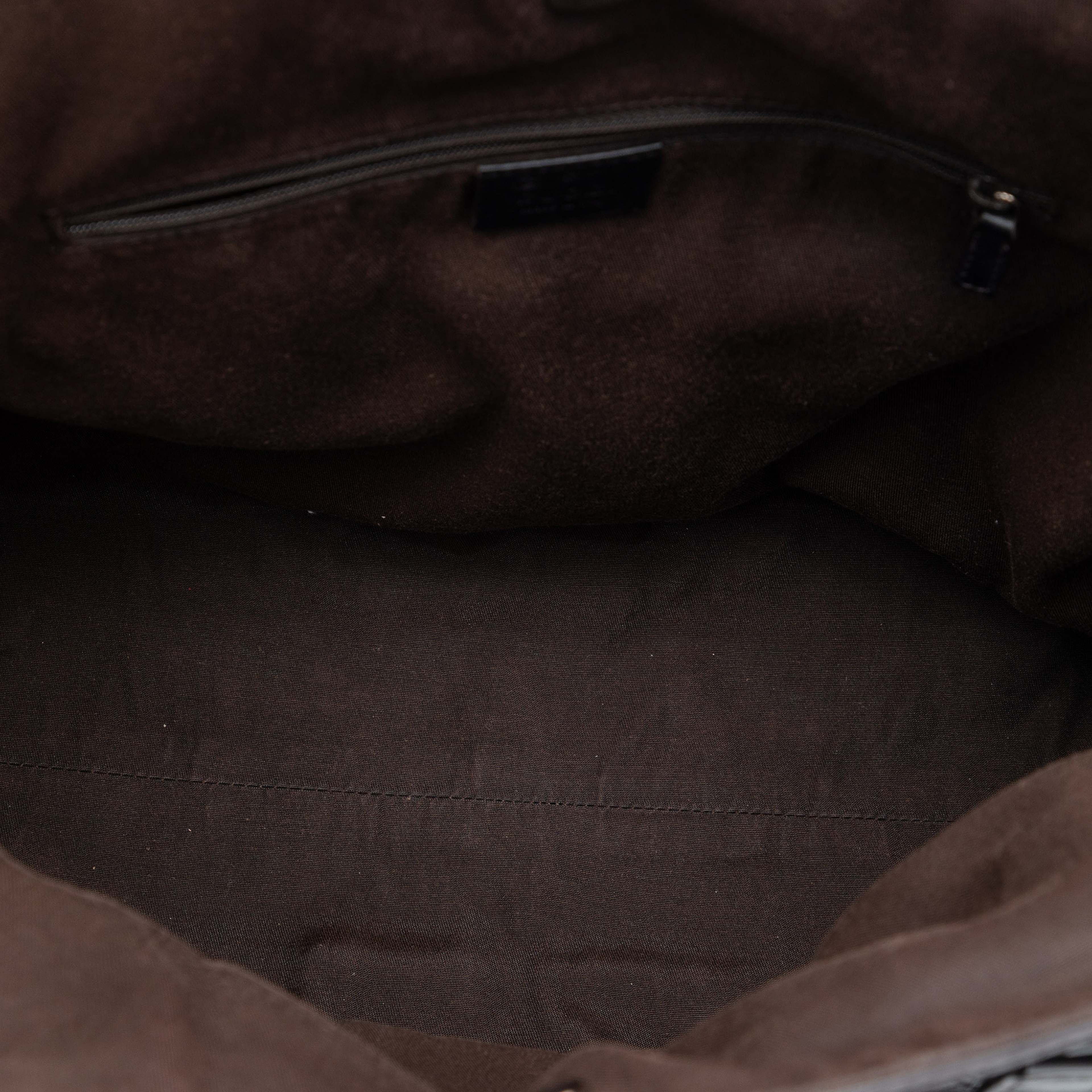 Gucci Embossed Leather Horsebit Full Moon Tote, från Luxclusif, i färgen brun. Klicka för att öppna bilden i stort format