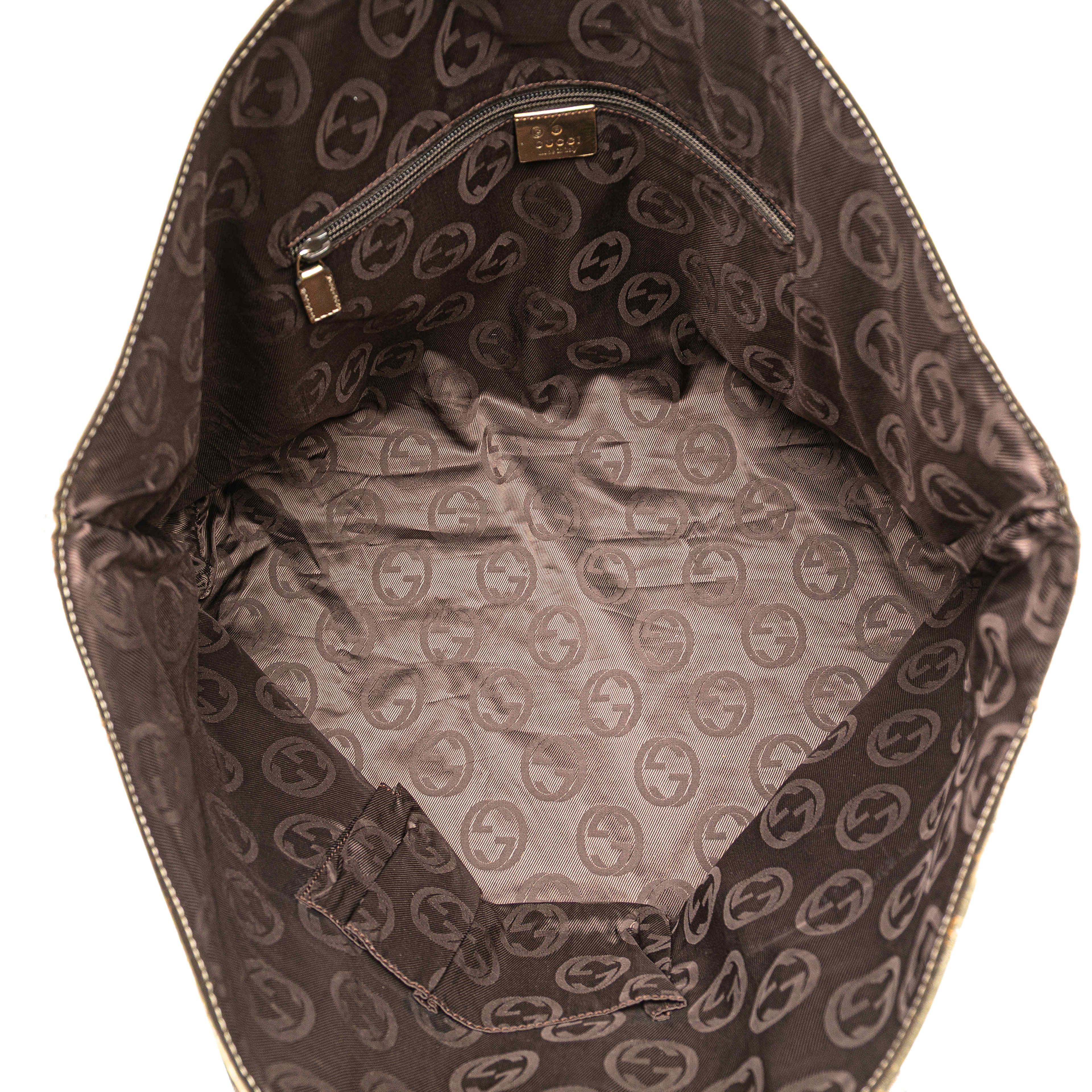 Gucci Gg Canvas Web Tote, från Luxclusif, i färgen light gold. Klicka för att öppna bilden i stort format