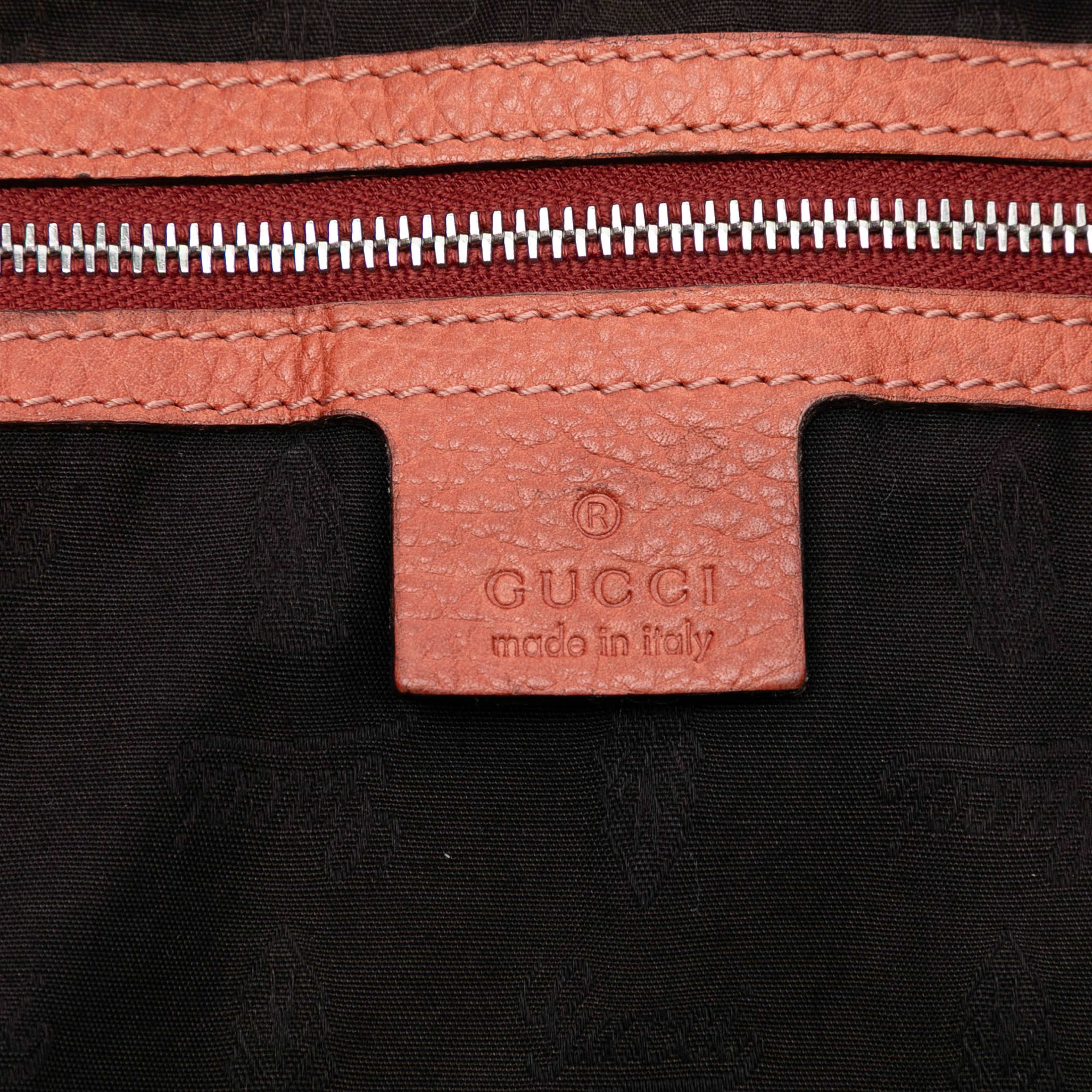 Gucci Medium Leather Bamboo Bar Tote, från Luxclusif, i färgen orange. Klicka för att öppna bilden i stort format