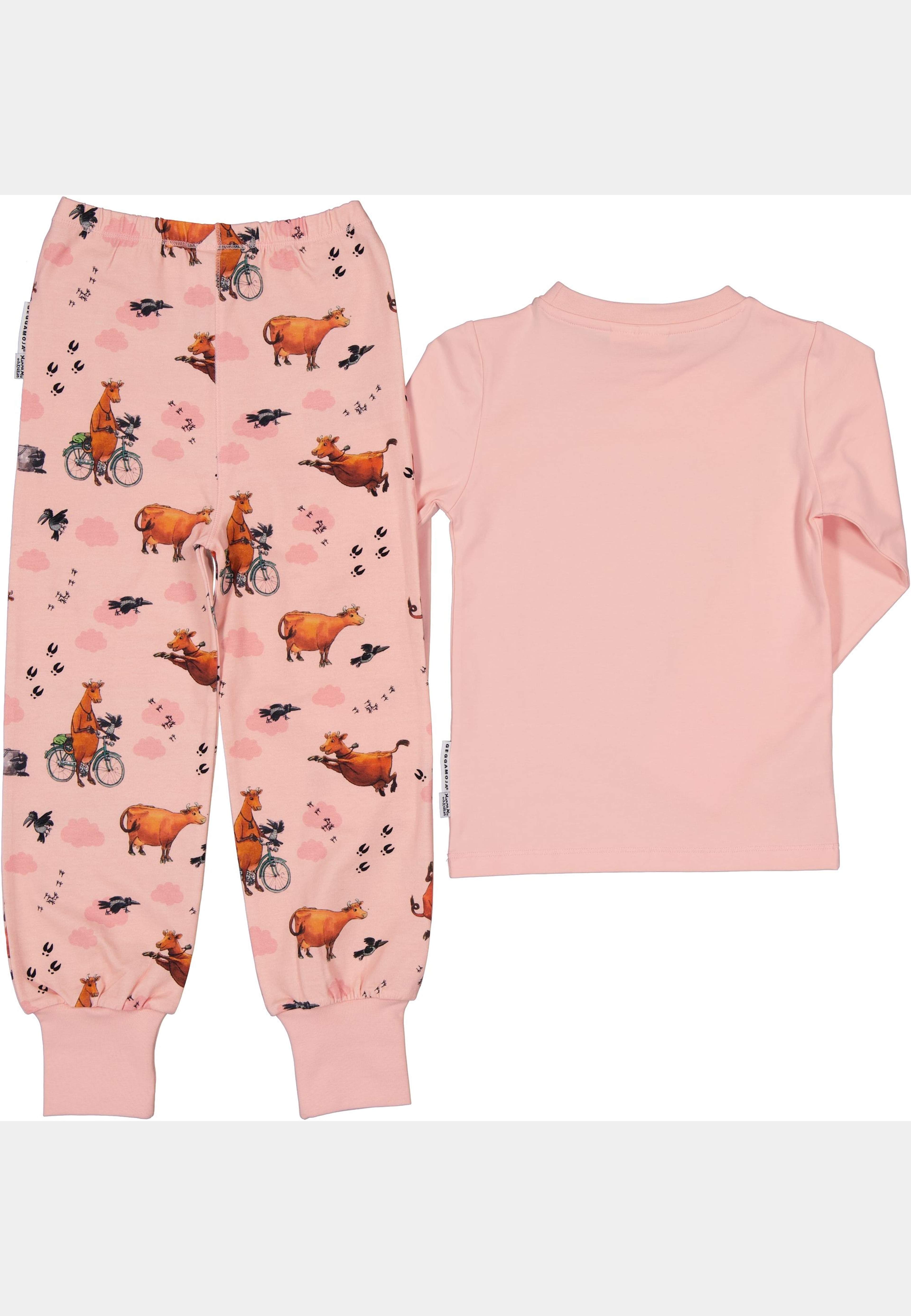 Mamma Mu Och Kråkan Pyjamas Tvådelad, från Geggamoja, i färgen rosa moln. Klicka för att öppna bilden i stort format