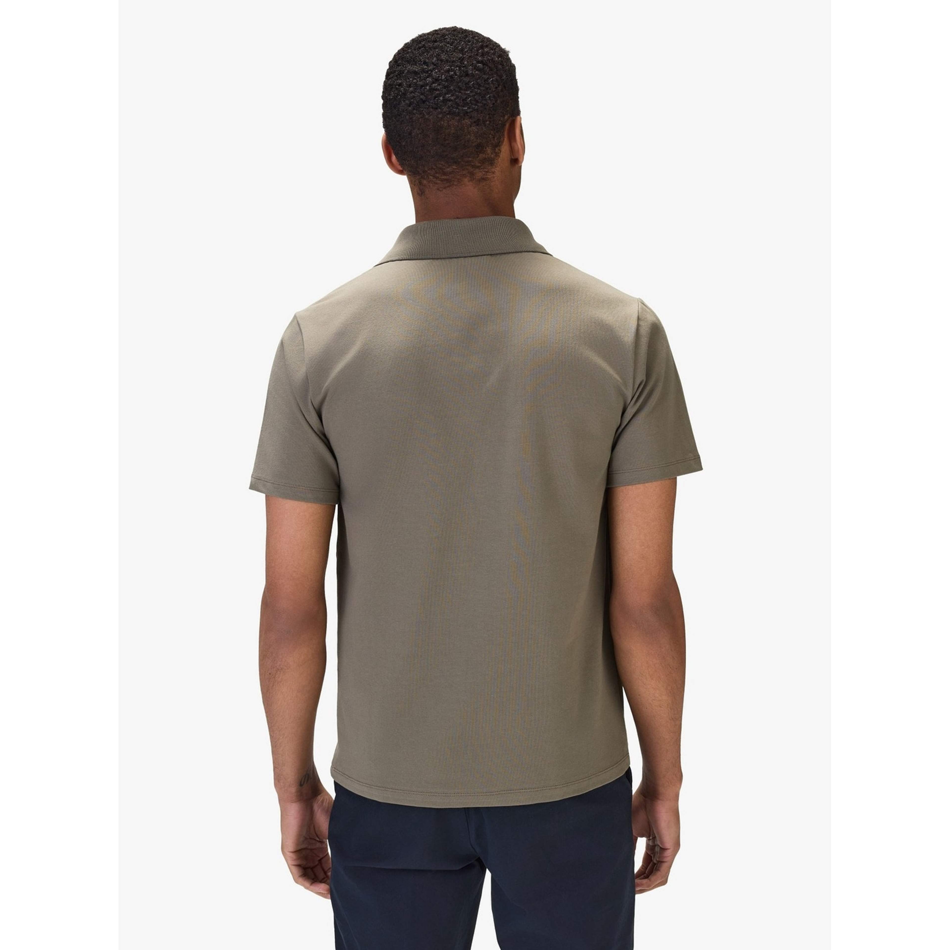 Cotton Fitted Stretch S/s Open Collar Polo Shirt