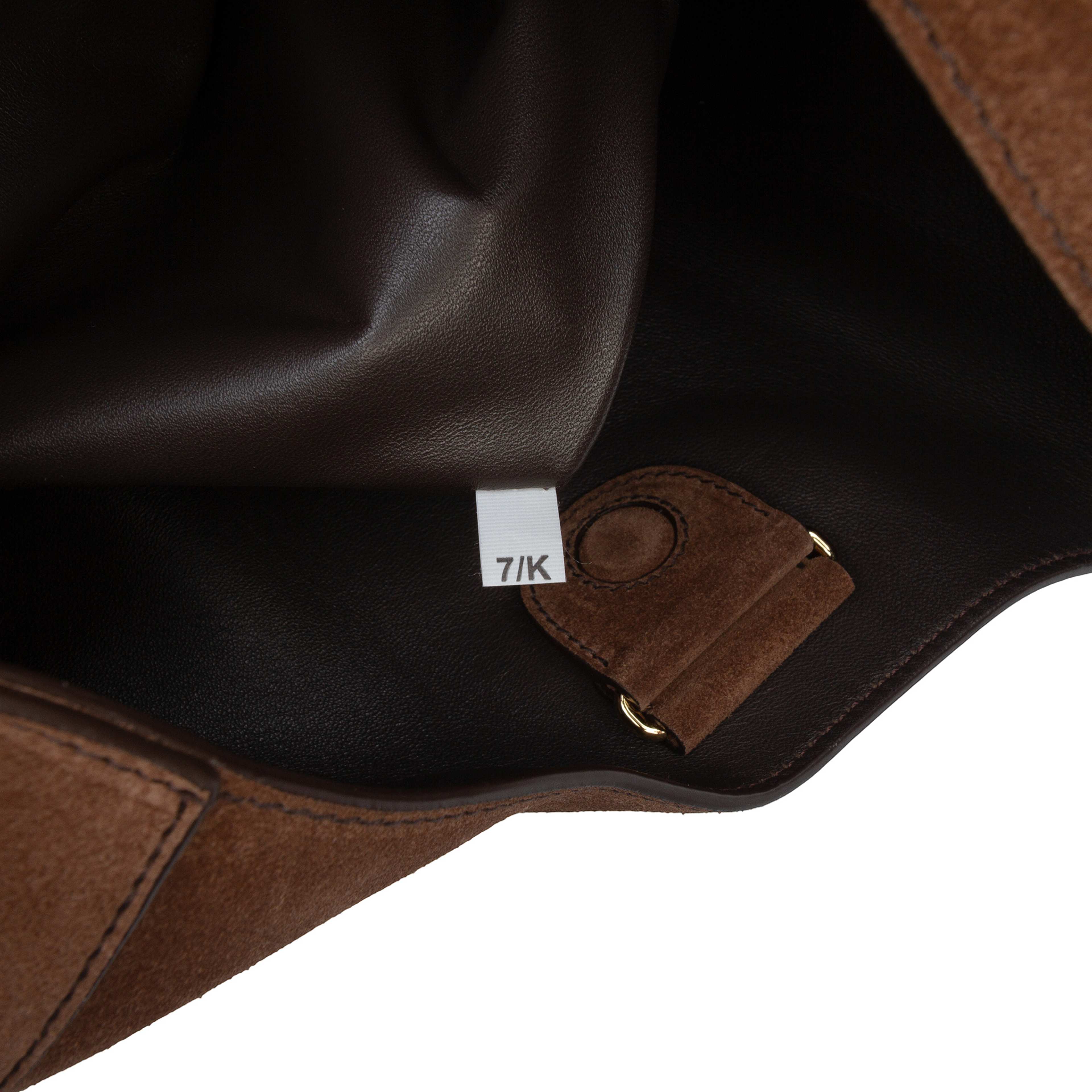 Prada Large Suede Shoulder Bag, från Luxclusif, i färgen dark brown. Klicka för att öppna bilden i stort format