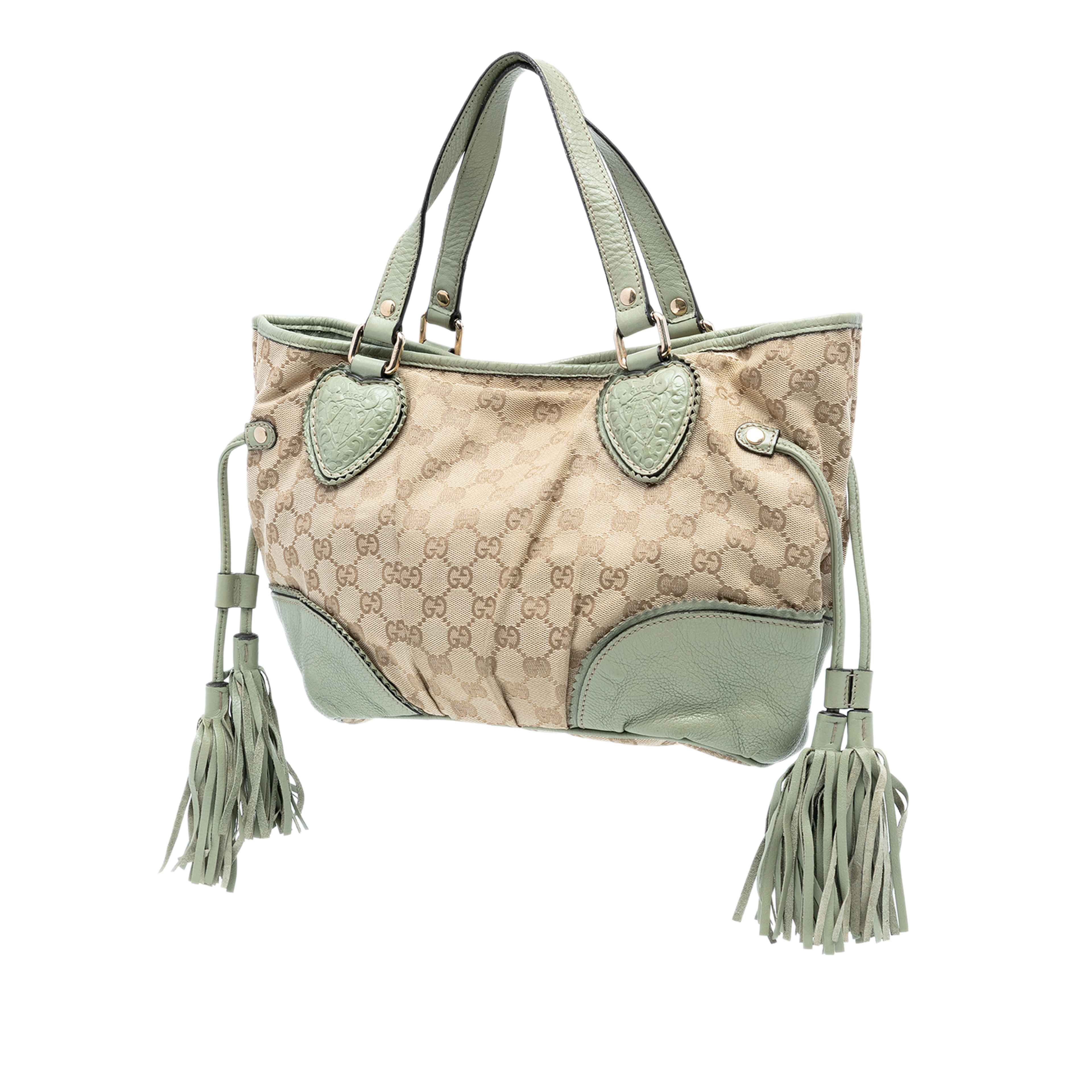 Gucci Small Gg Canvas Tribeca Tote, från Luxclusif, i färgen beige. Klicka för att öppna bilden i stort format