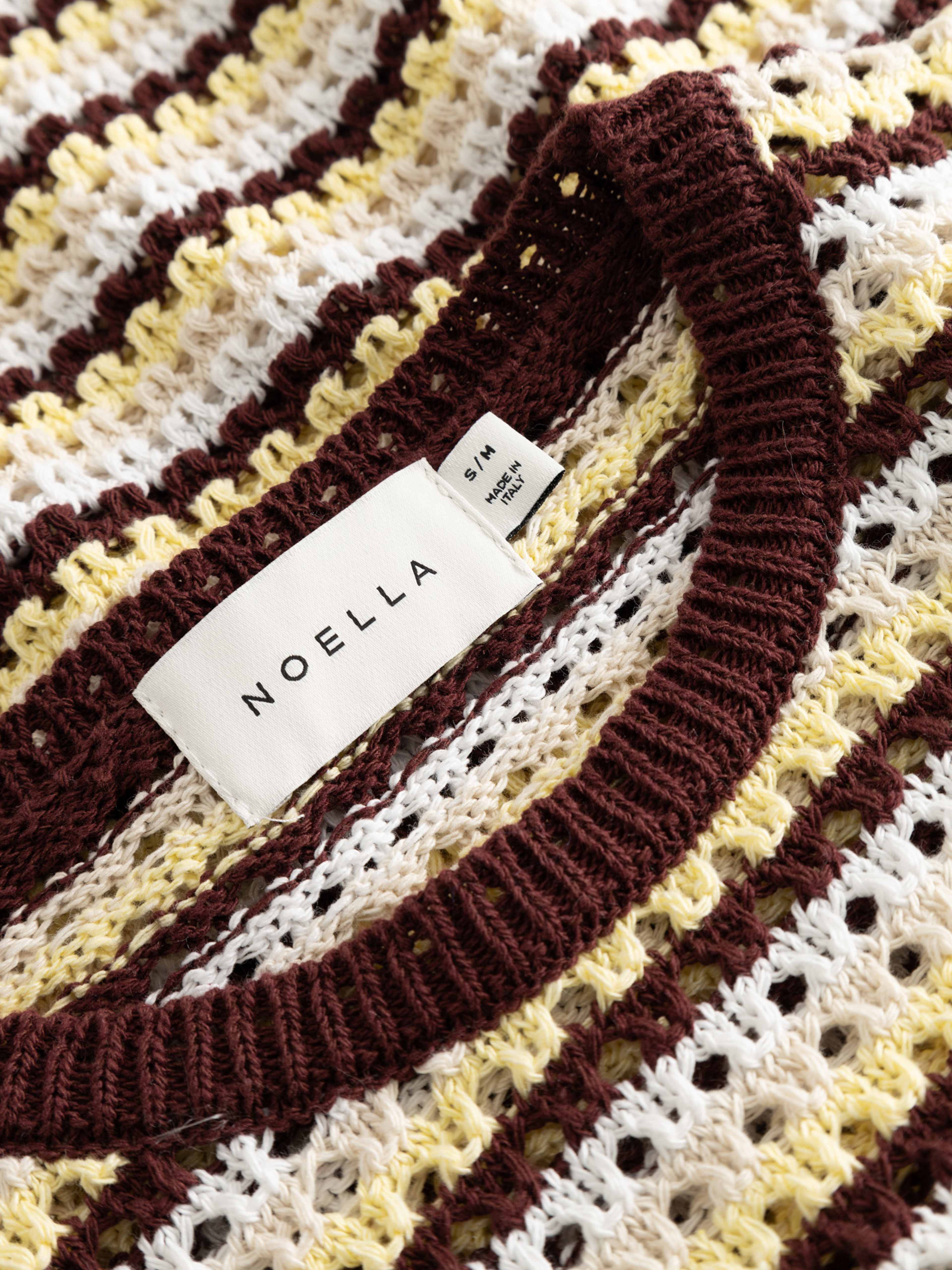 N-maylin Knit - Dinah Brown Stripe, från Noella, i färgen dinah brown stripe. Klicka för att öppna bilden i stort format