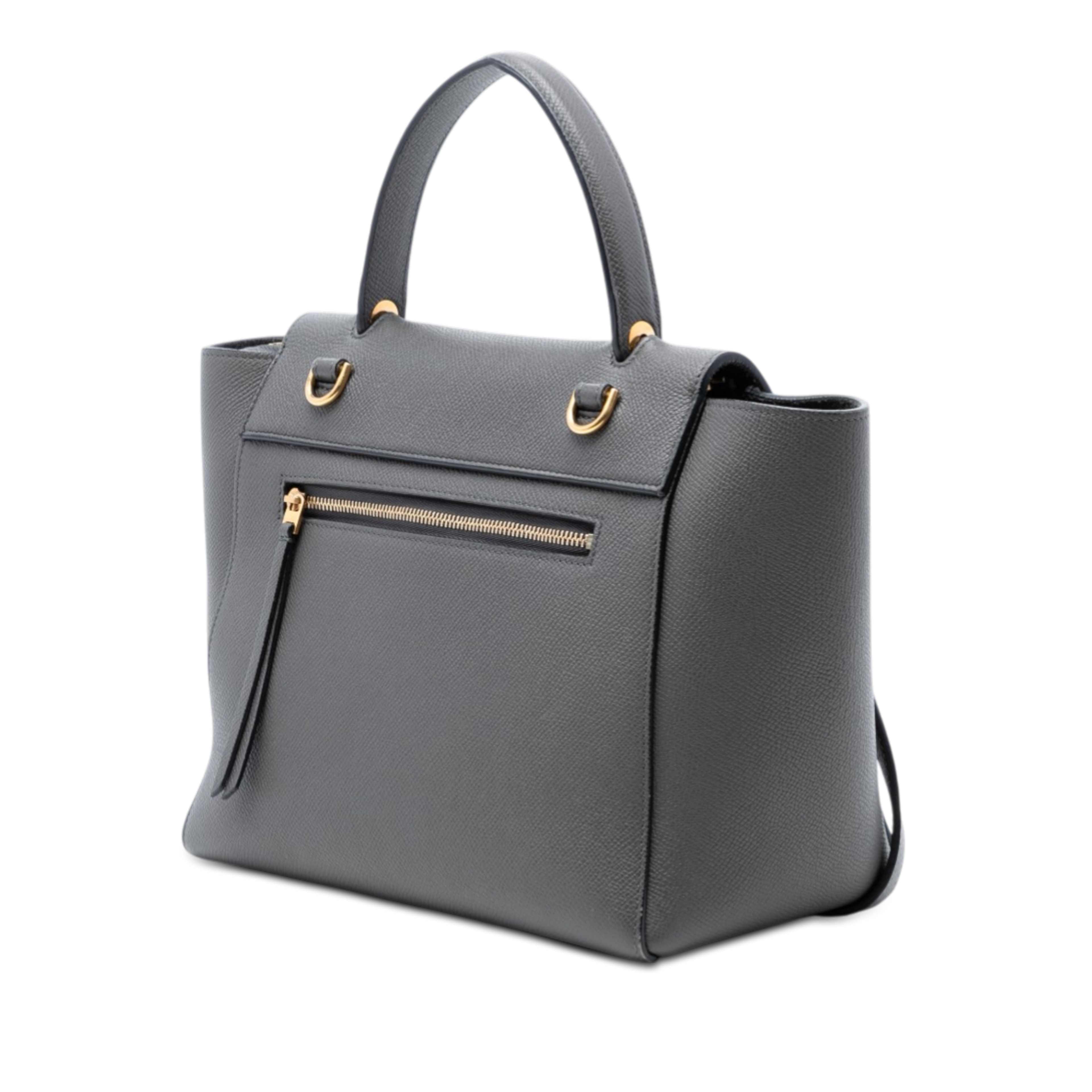 Celine Micro Grained Calfskin Belt Bag, från Luxclusif, i färgen grå. Klicka för att öppna bilden i stort format