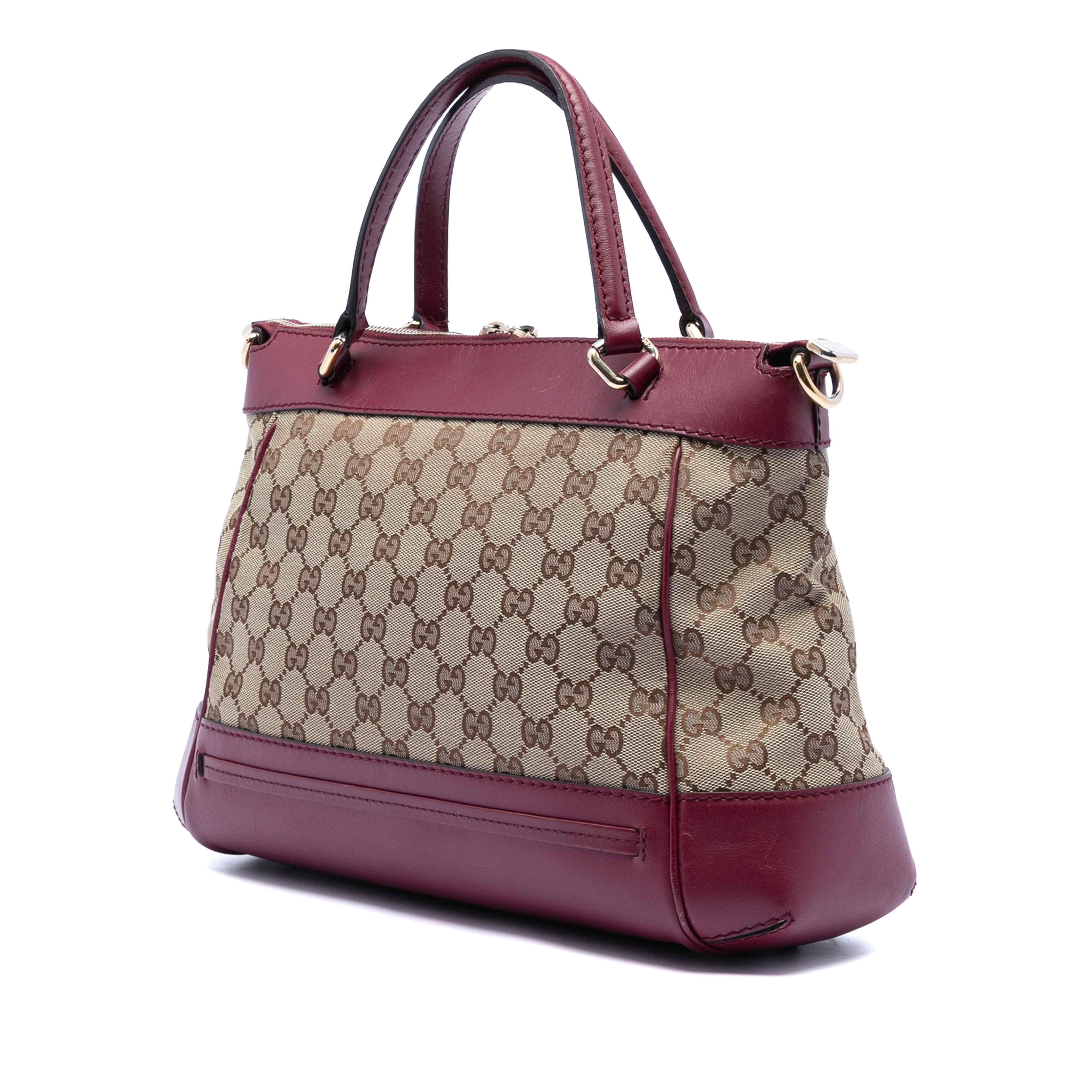 Gucci Gg Canvas Mayfair Satchel, från Luxclusif, i färgen beige. Klicka för att öppna bilden i stort format