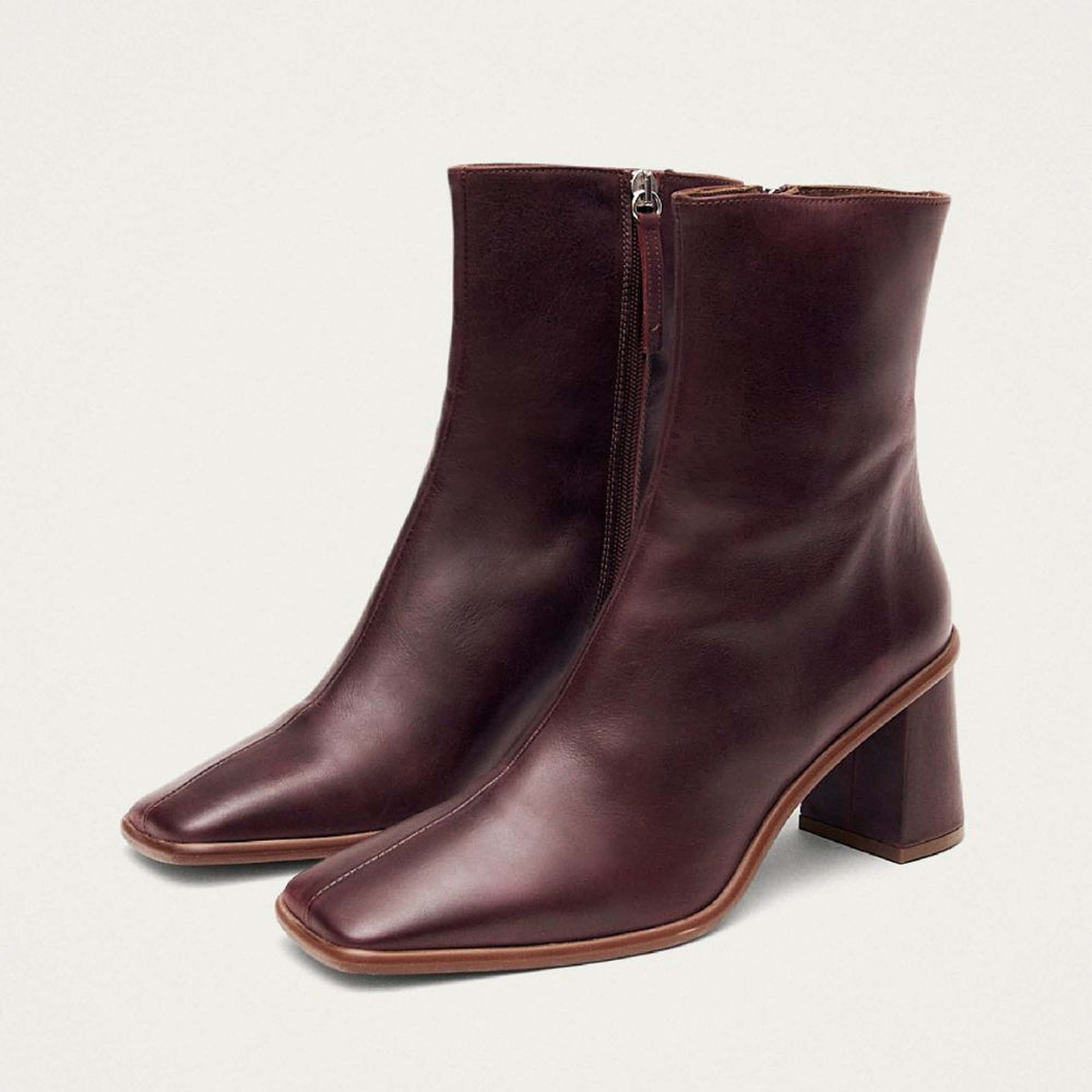 West Cape Wine Burgundy Leather Ankle Boots