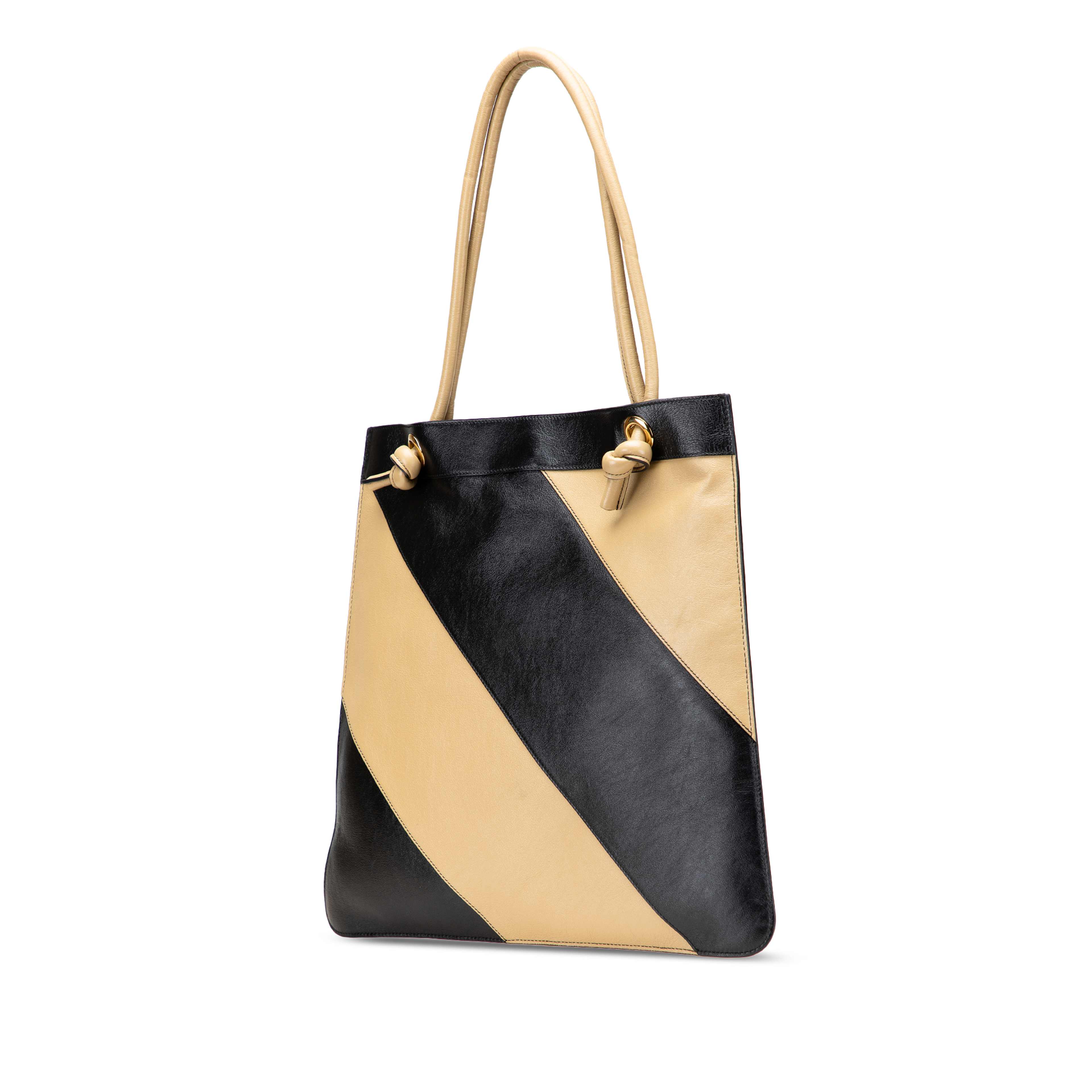 Gucci Smooth Calfskin Diagonal Striped Zumi Tote