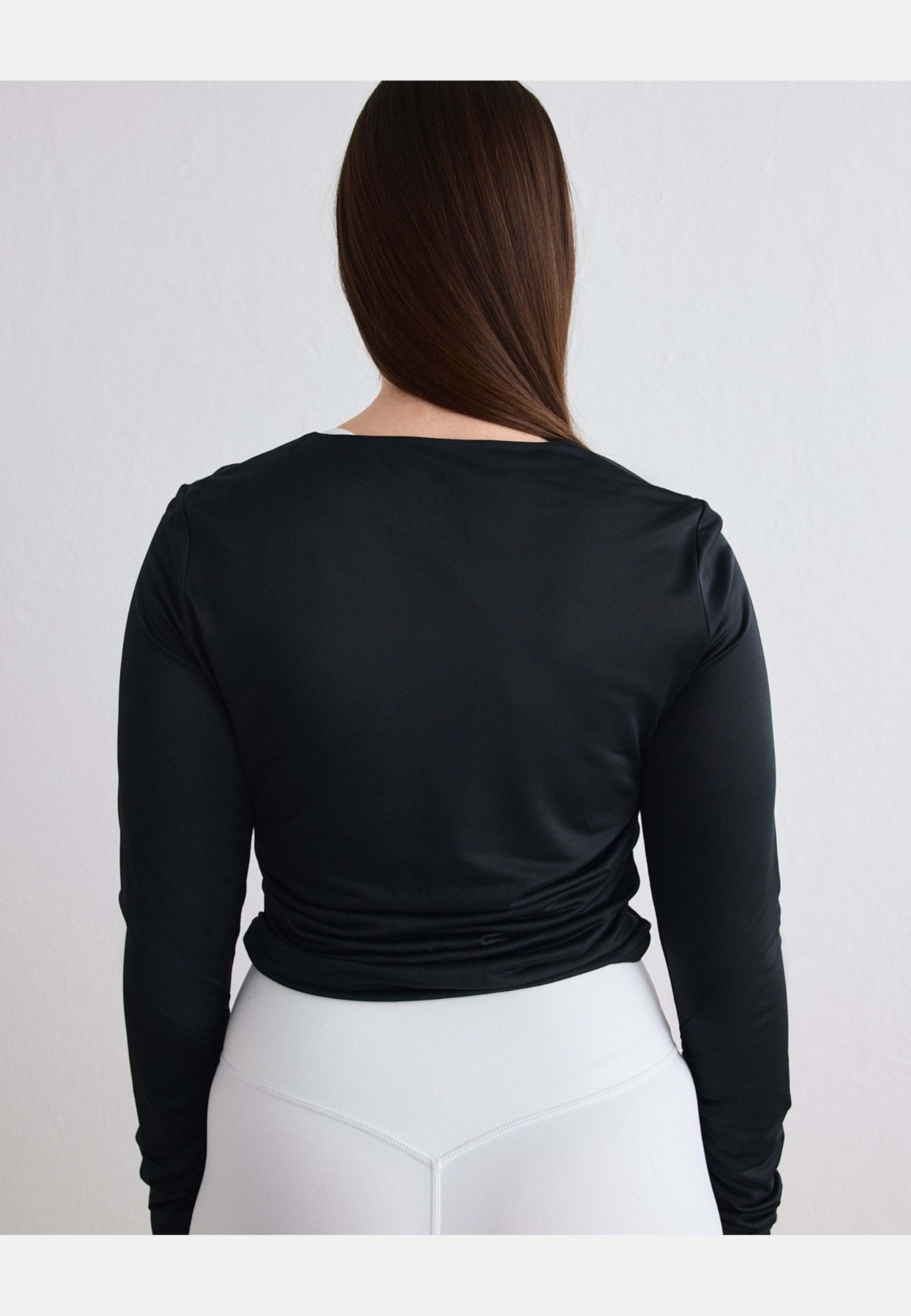 Luminous Draped Long Sleeve, från aim'n, i färgen black. Klicka för att öppna bilden i stort format