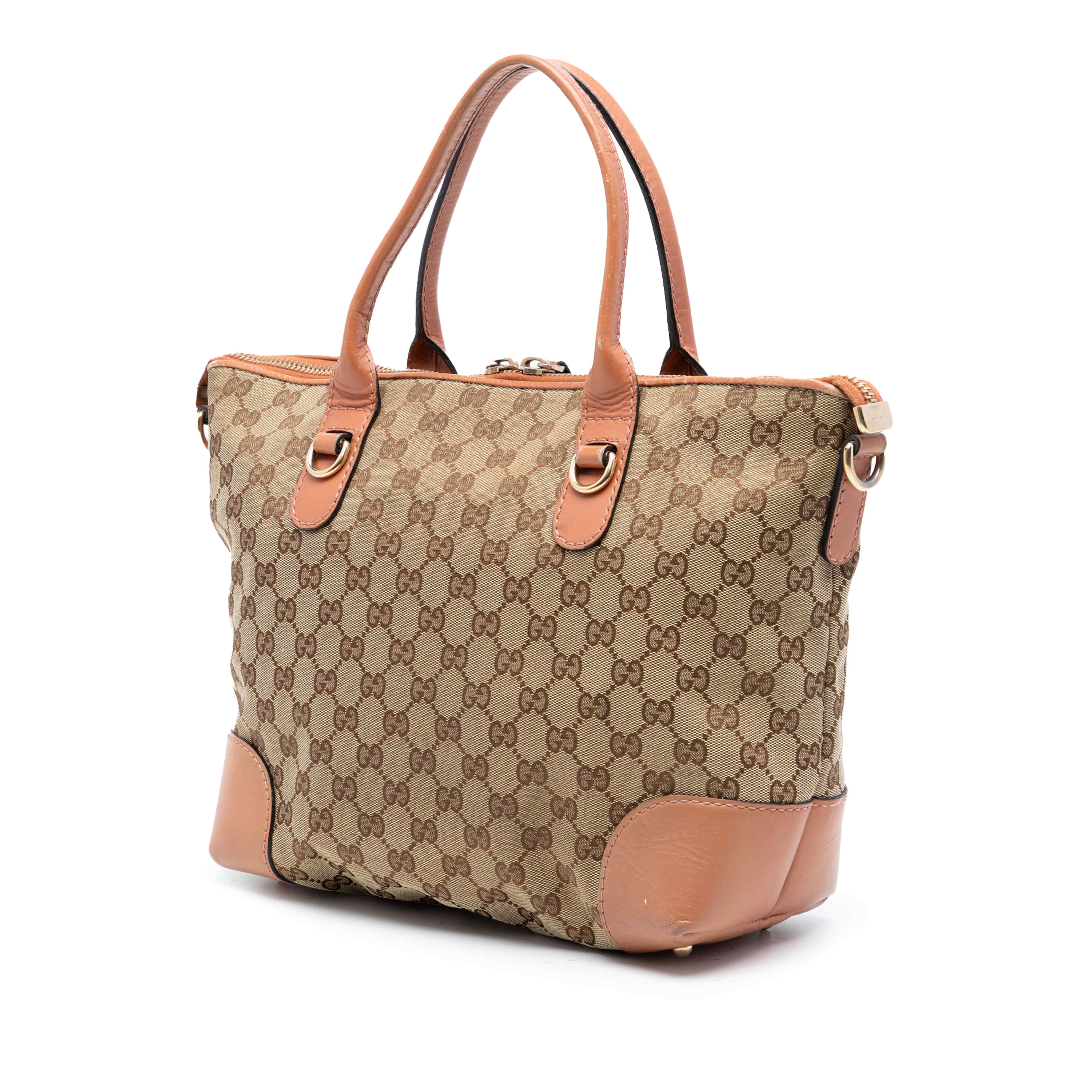 Gucci Gg Canvas Heart Bit Satchel, från Luxclusif, i färgen beige. Klicka för att öppna bilden i stort format