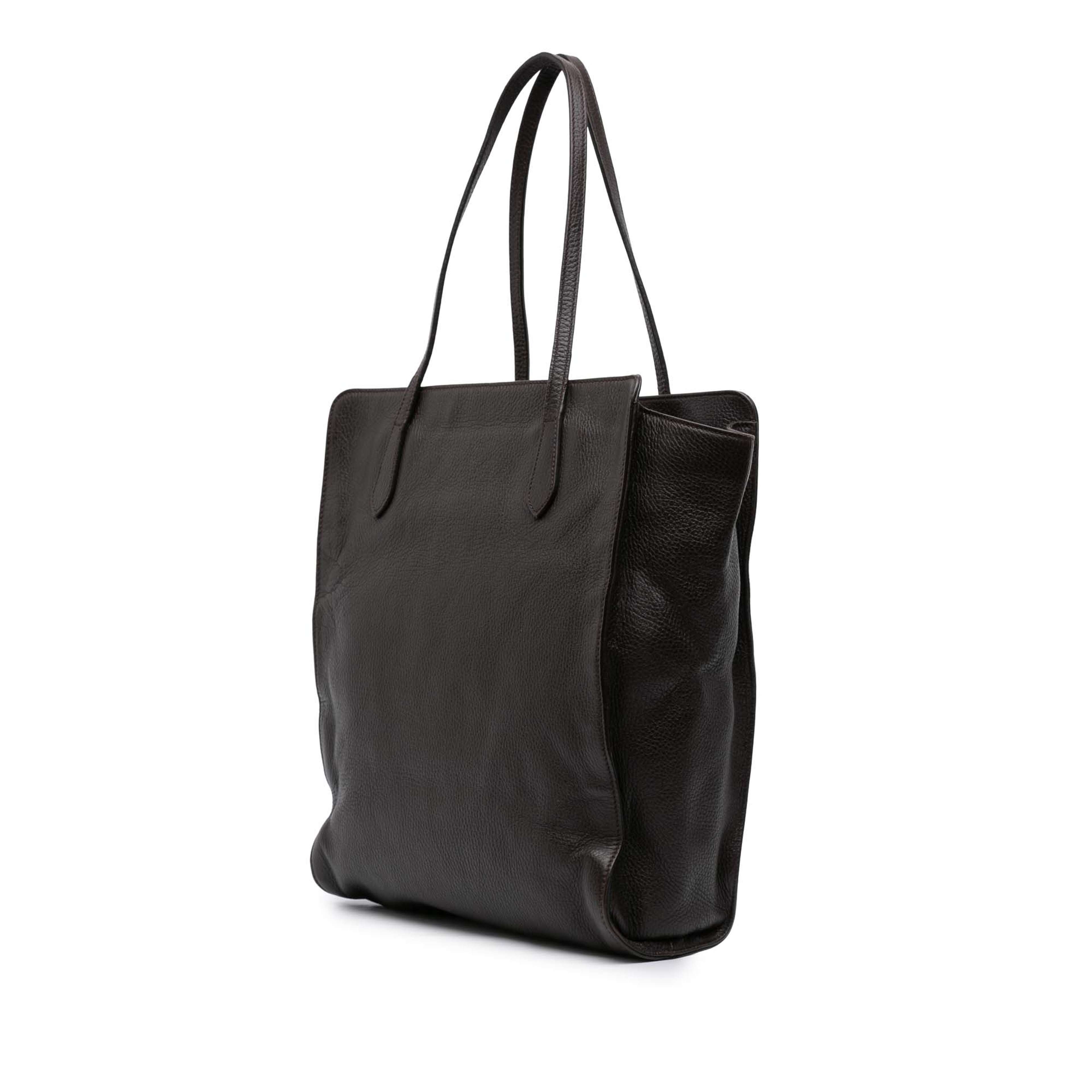 Gucci Dollar Calfskin Interlocking G Tote, från Luxclusif, i färgen brun. Klicka för att öppna bilden i stort format