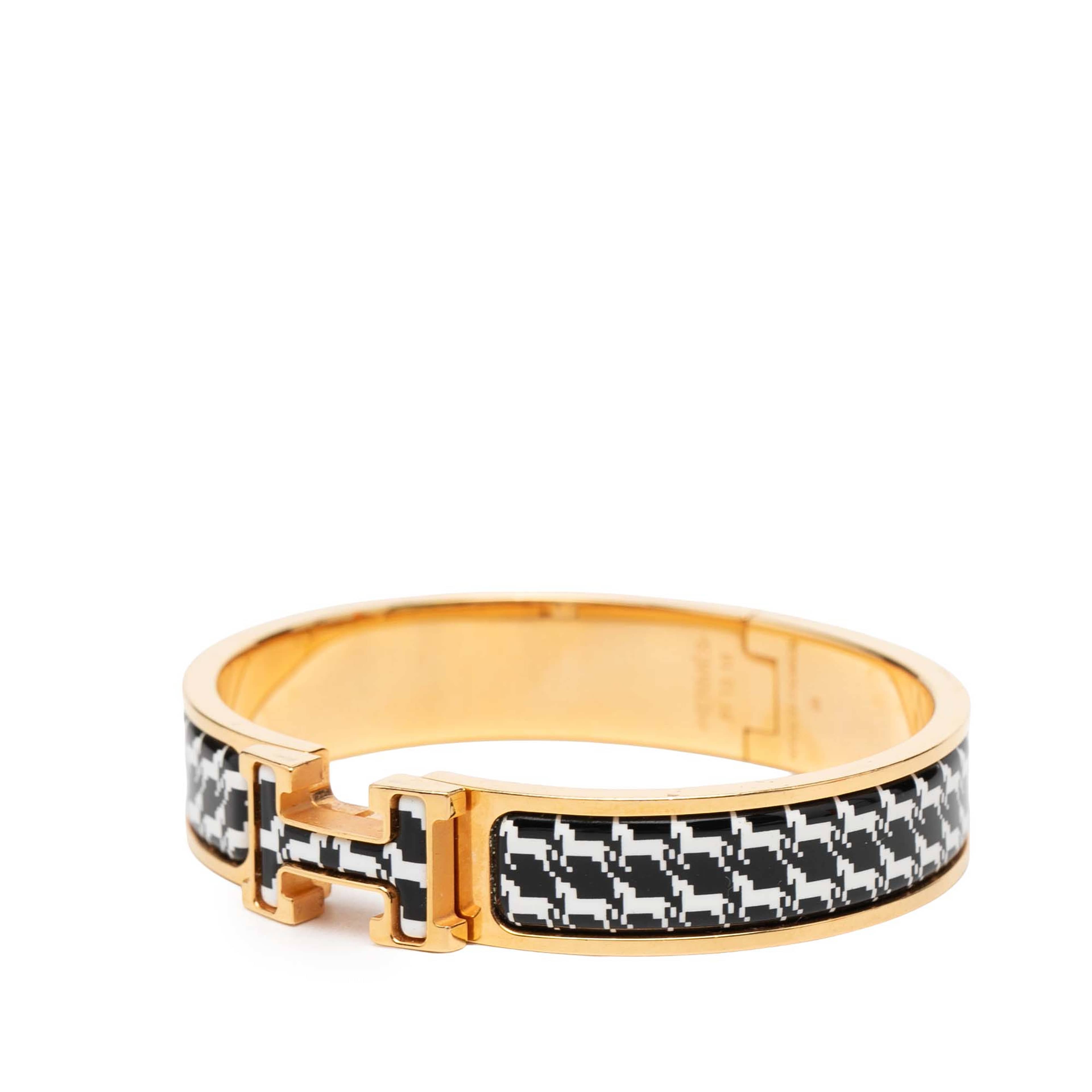 Hermès Narrow Enamel Cheval Pixel Clic H Bracelet Pm, från Luxclusif, i färgen svart. Klicka för att öppna bilden i stort format