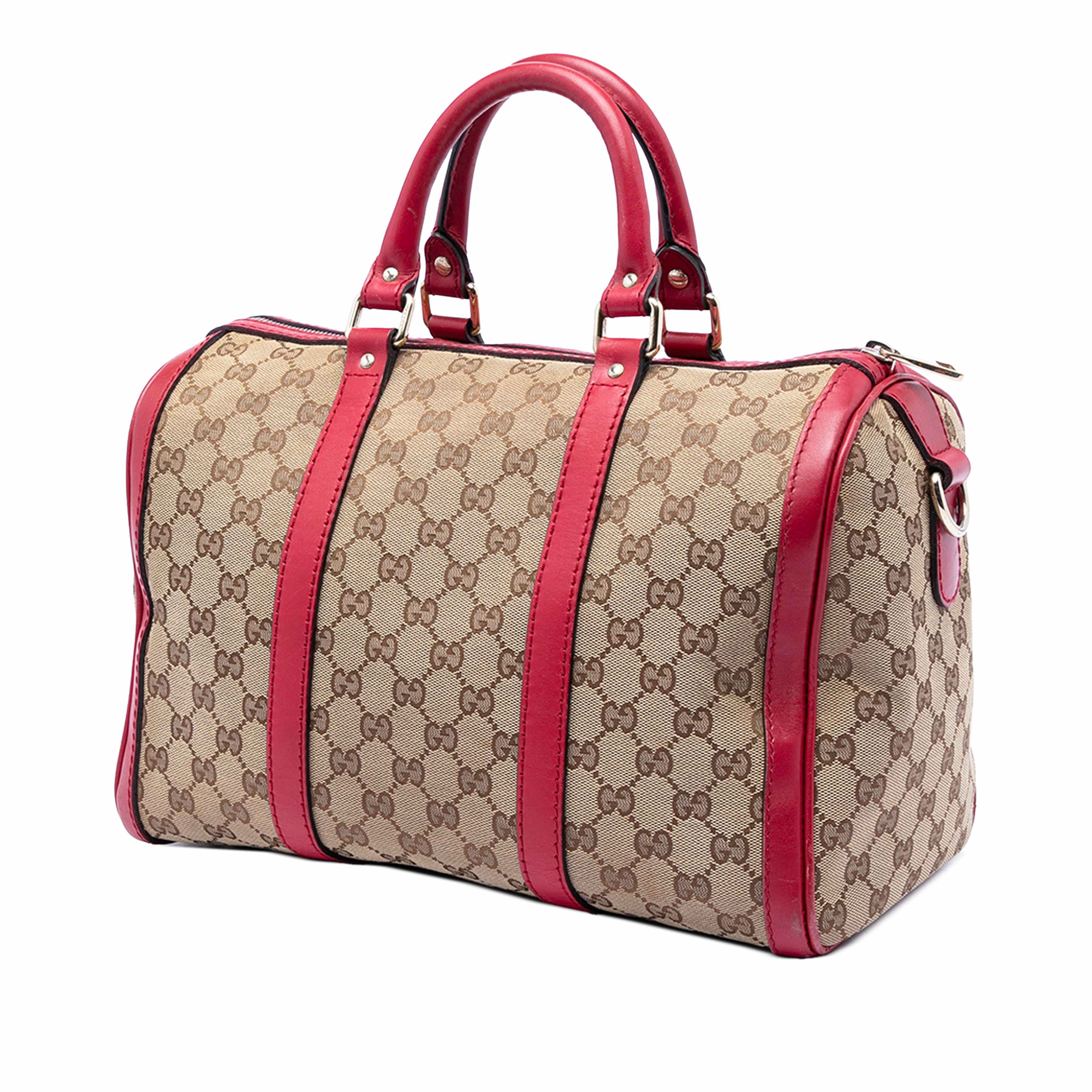 Gucci Medium Gg Canvas Joy Boston Bag, från Luxclusif, i färgen röd. Klicka för att öppna bilden i stort format