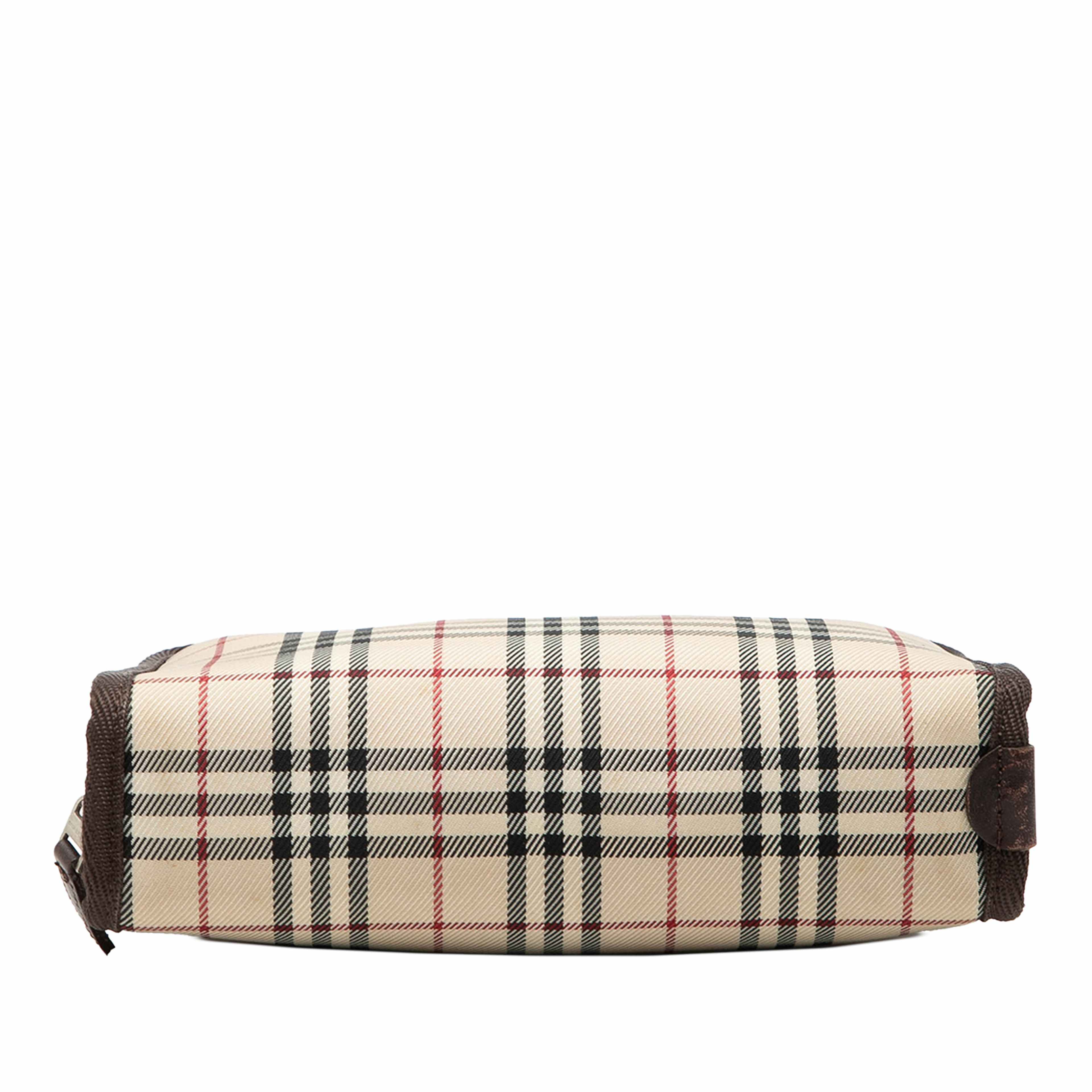 Burberry House Check Canvas Cosmetic Pouch, från Luxclusif, i färgen beige. Klicka för att öppna bilden i stort format