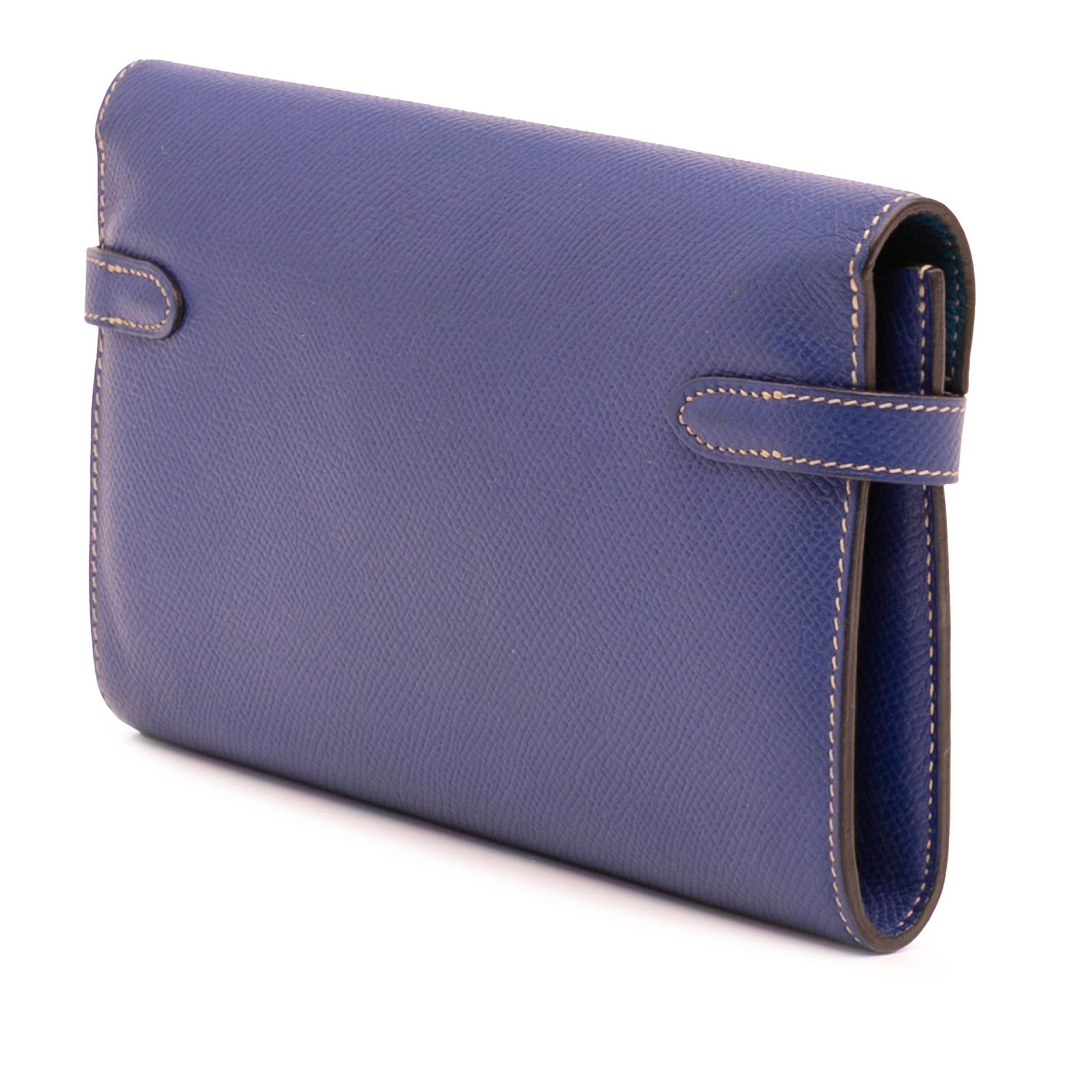 Hermès Epsom Kelly Longue Wallet, från Luxclusif, i färgen blue. Klicka för att öppna bilden i stort format